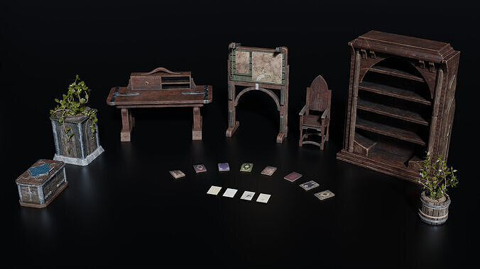 Gothic asset pack Low-poly 3D model