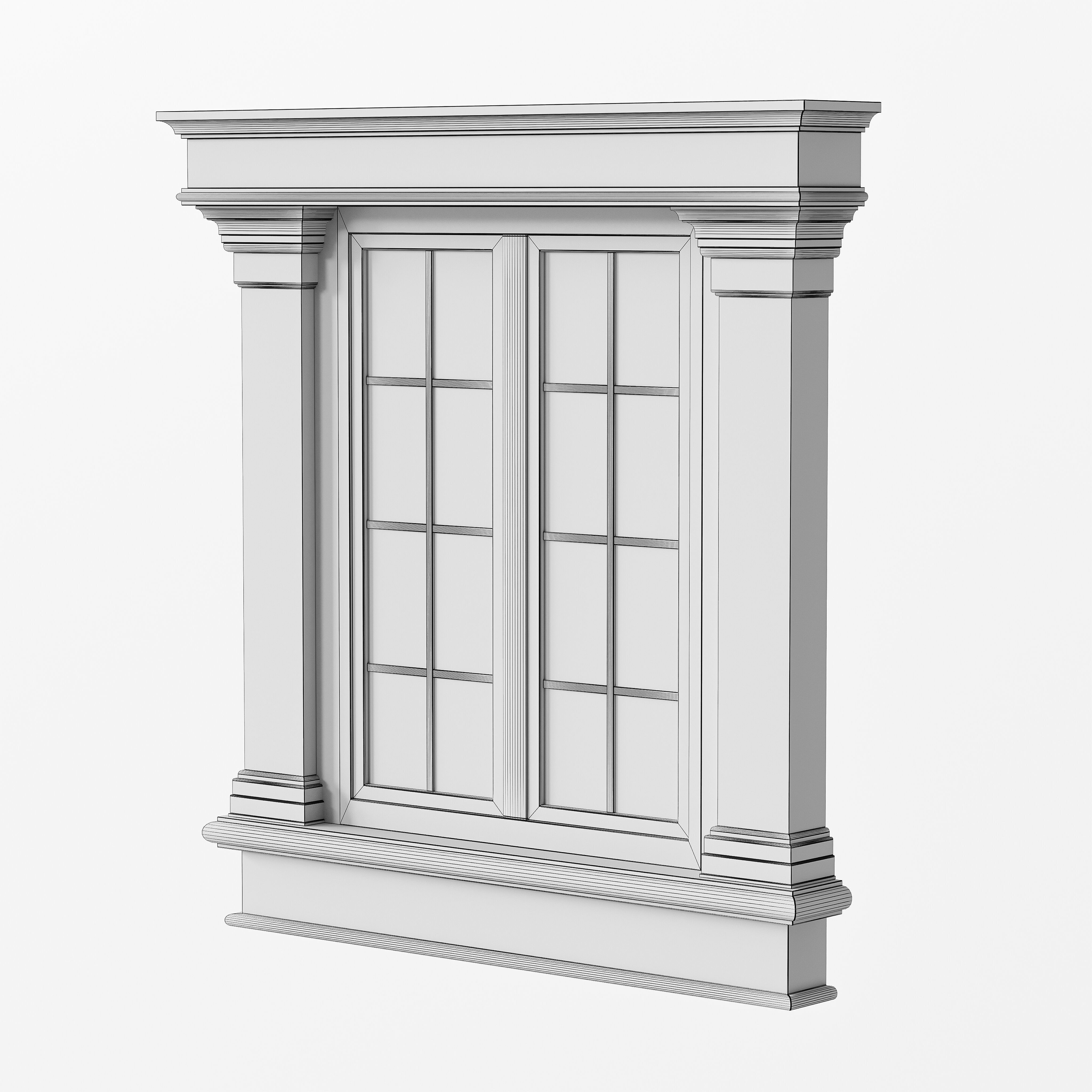 Architectural Classic Window 3D Model 6 3D model_4