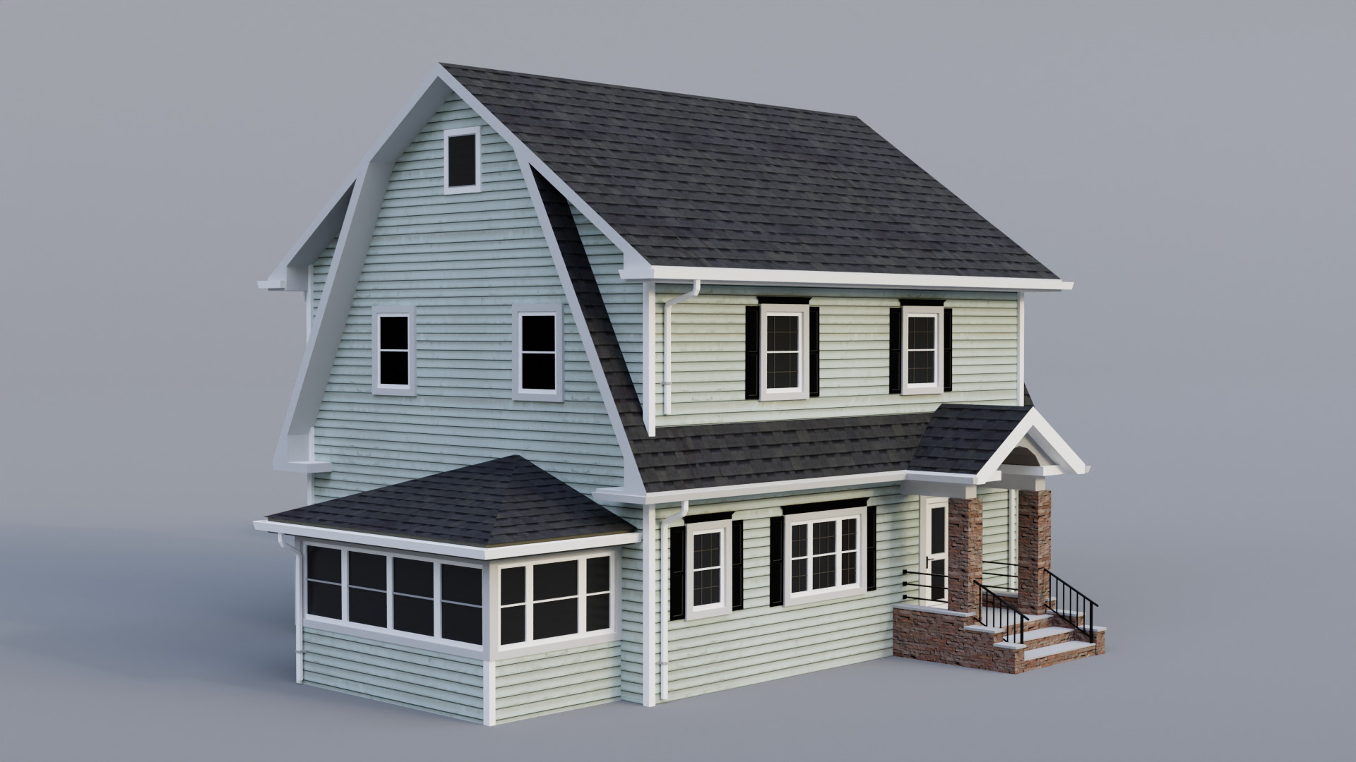 Low Poly House 26 Low-poly 3D model_2