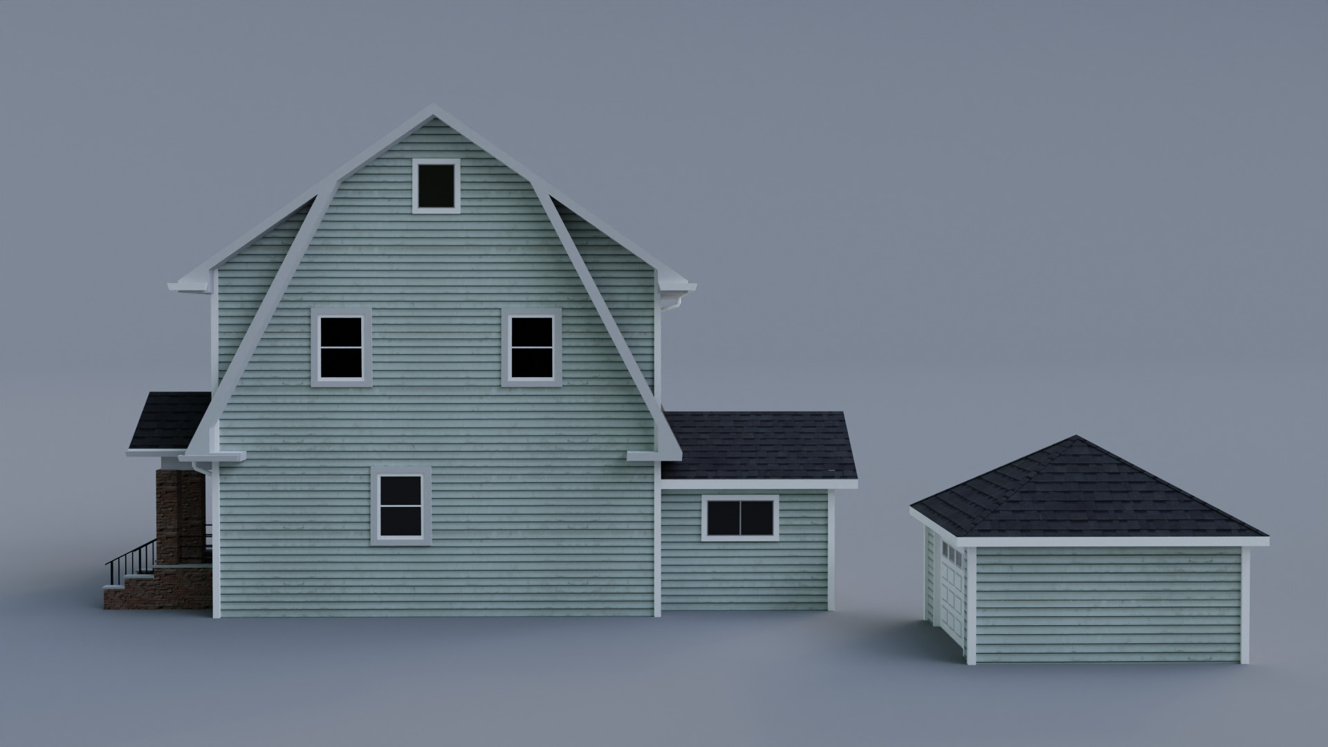 Low Poly House 26 Low-poly 3D model_4