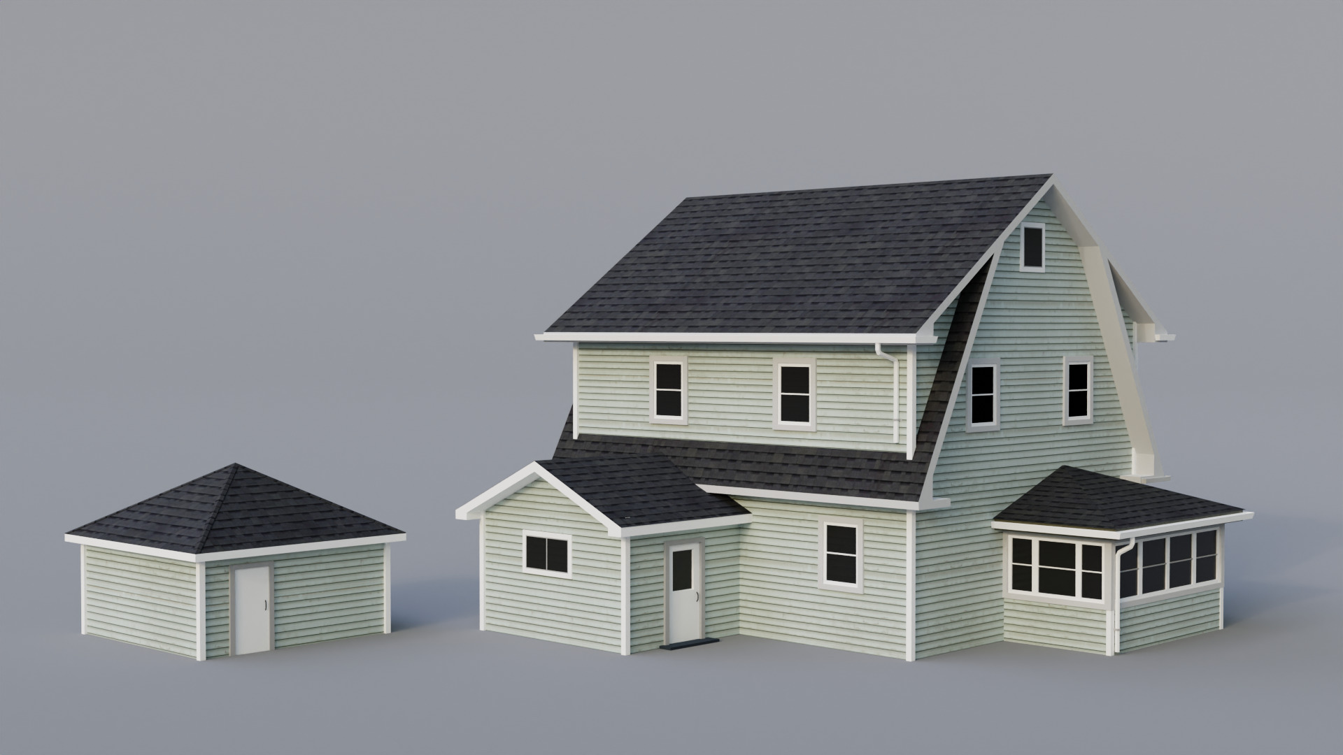 Low Poly House 26 Low-poly 3D model_6