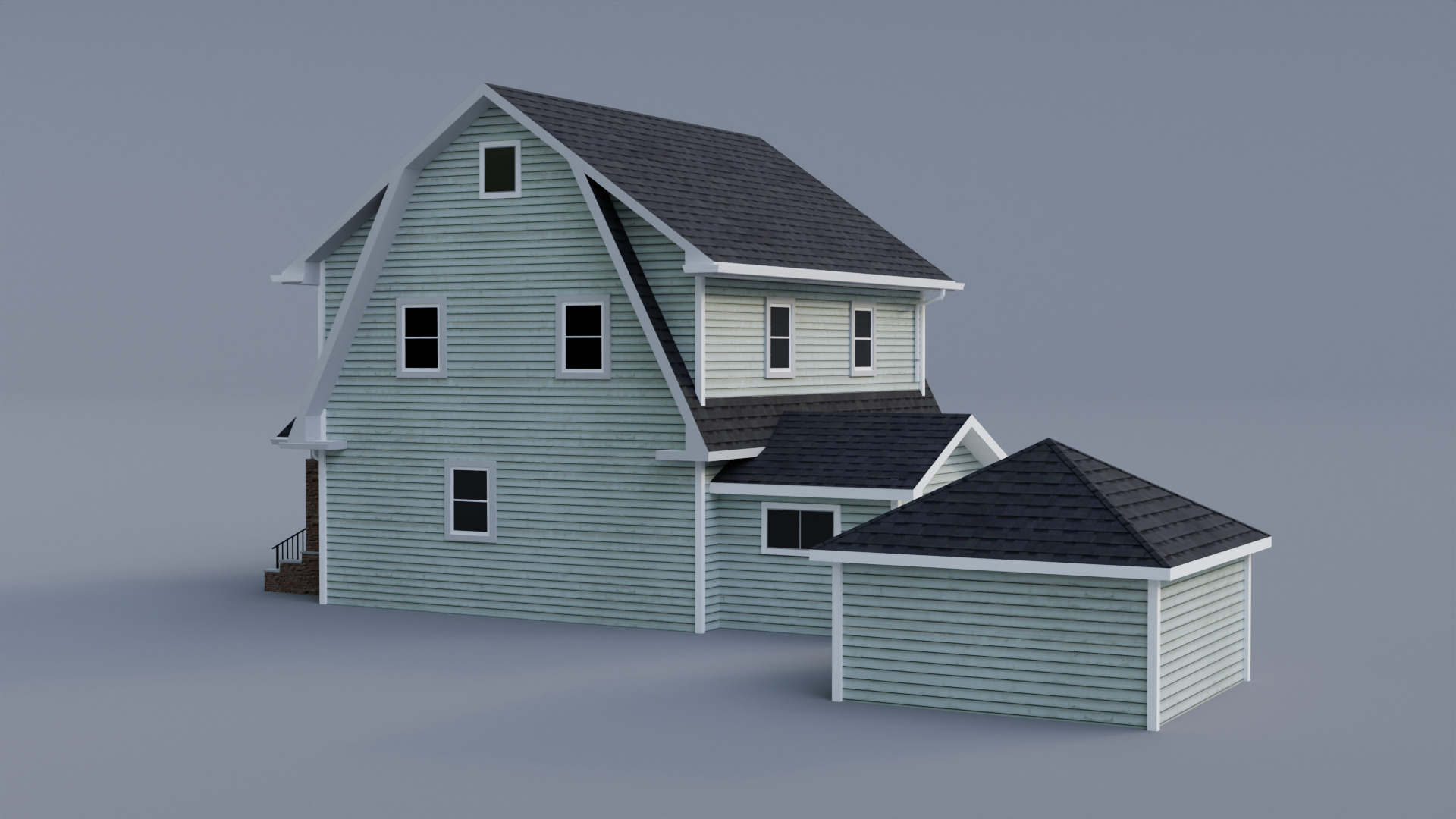 Low Poly House 26 Low-poly 3D model_5