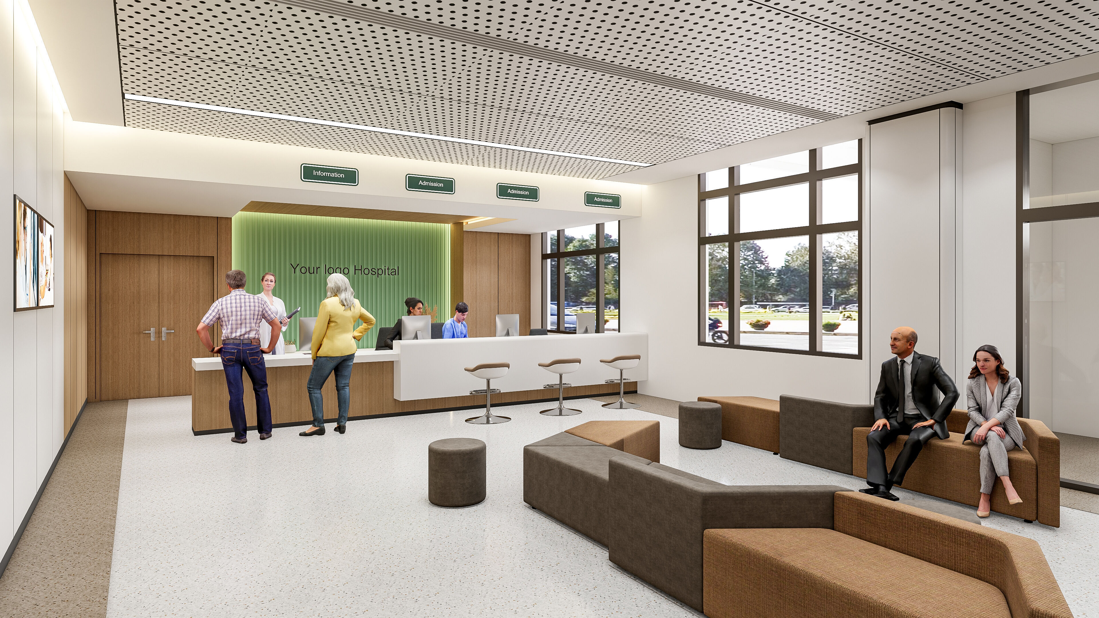 Hospital lobby reception hall 10 3D model