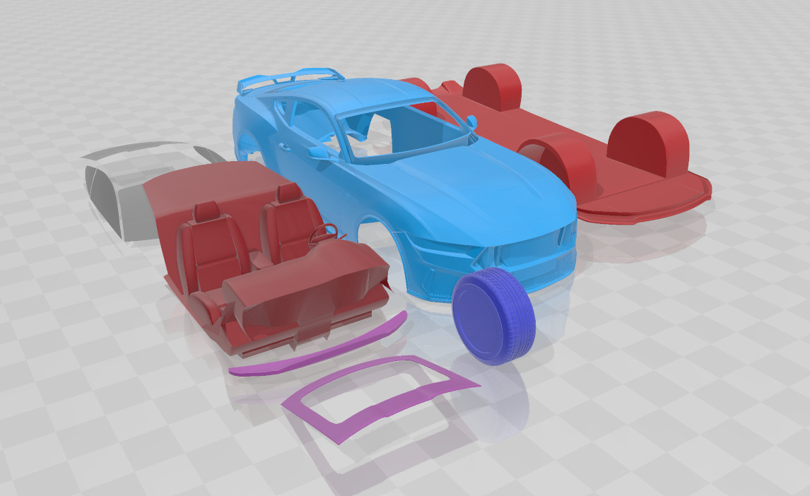 Mustang Dark Horse 2024  - 3D Printable Car 3D print model_6