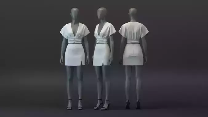 Pleated Top and Skirt Set