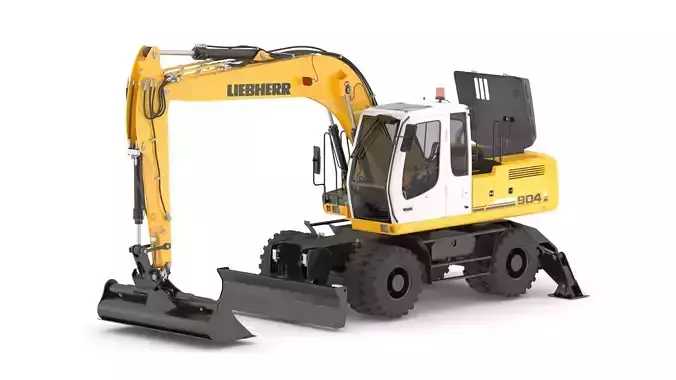 Liebherr Wheeled Excavator A904c Litronic 3D model