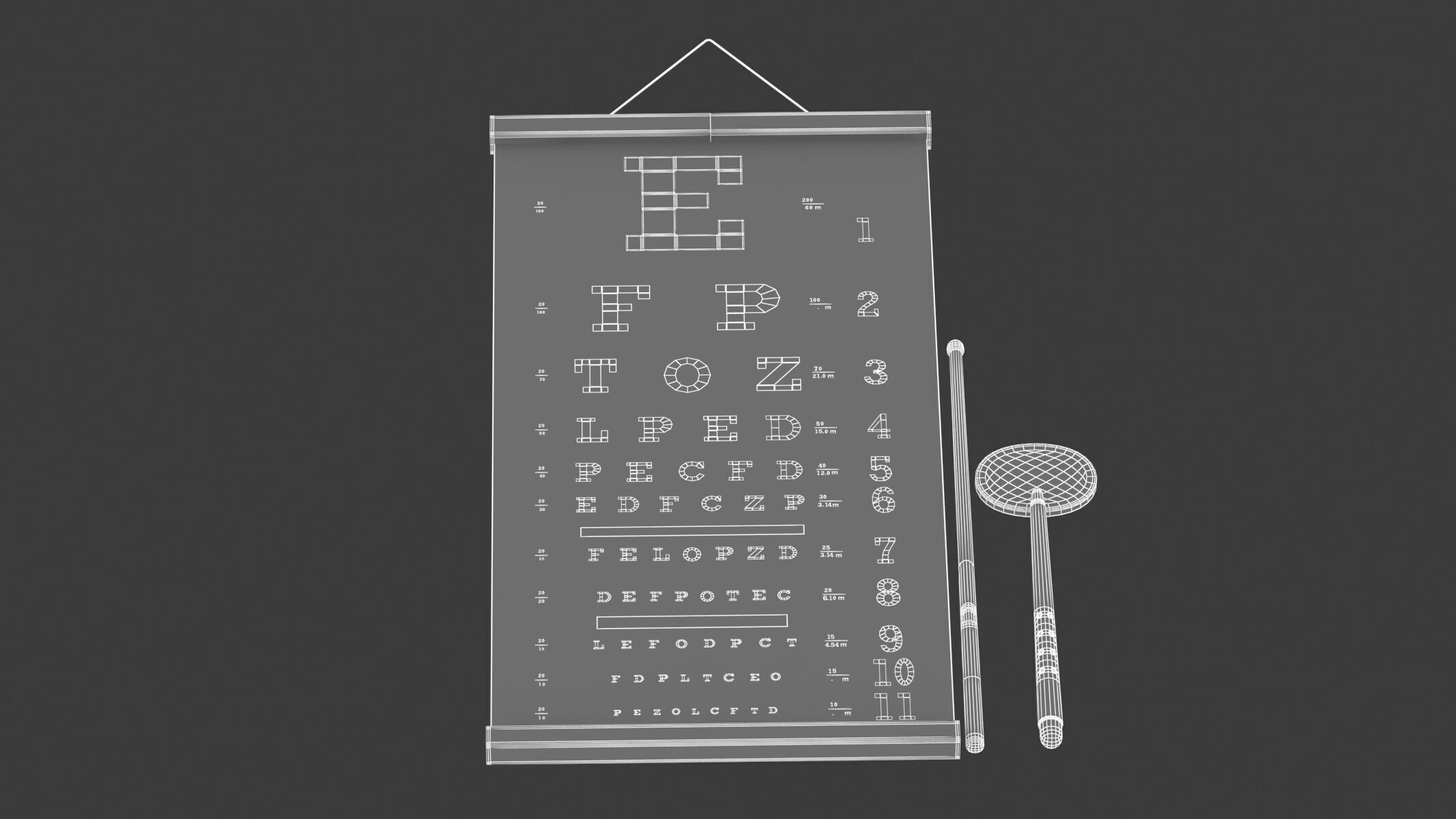 Medical Eye Chart 3D model_6