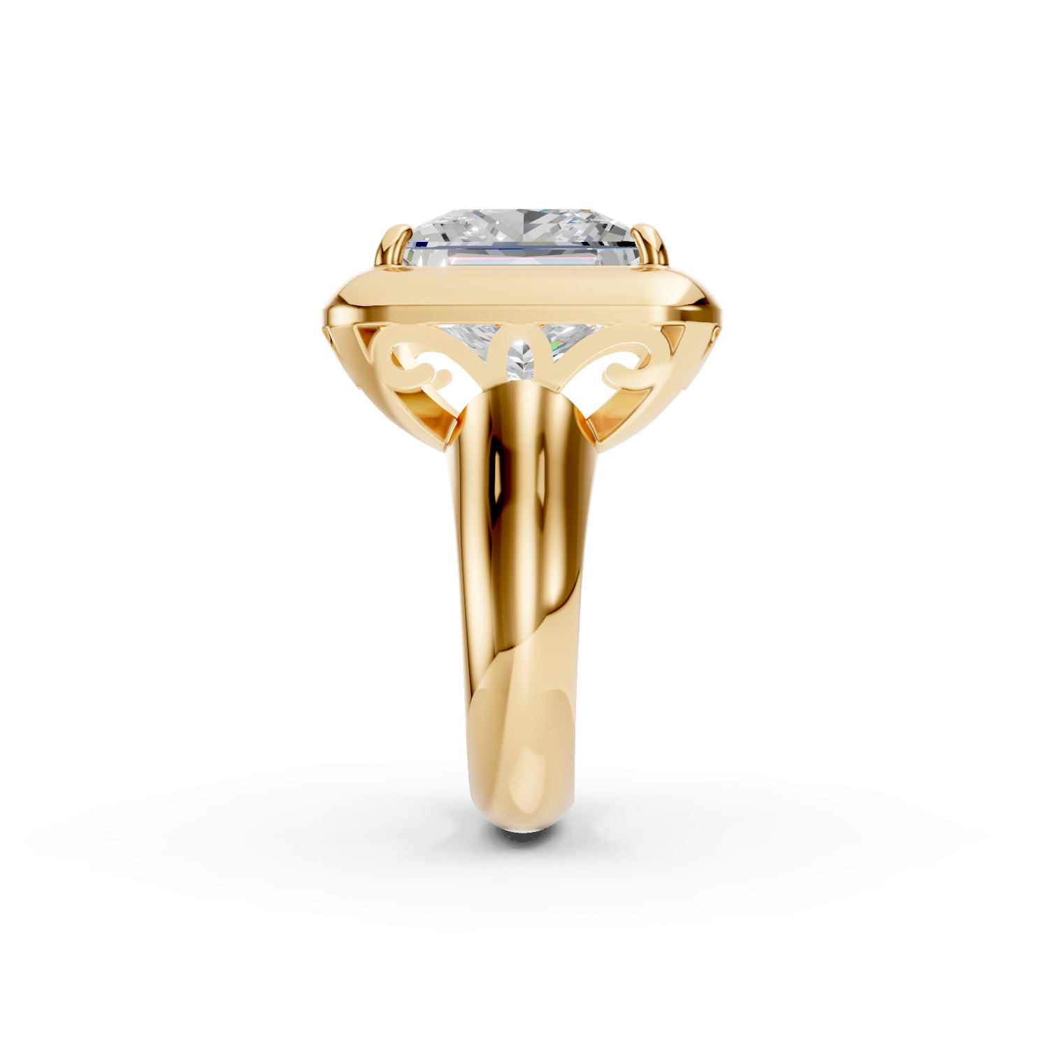 Princess Diamond Ring 3D print model_3