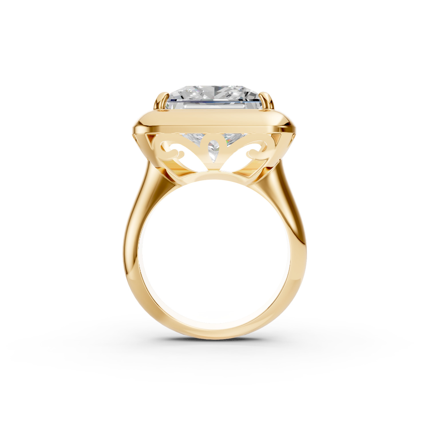 Princess Diamond Ring 3D print model_1