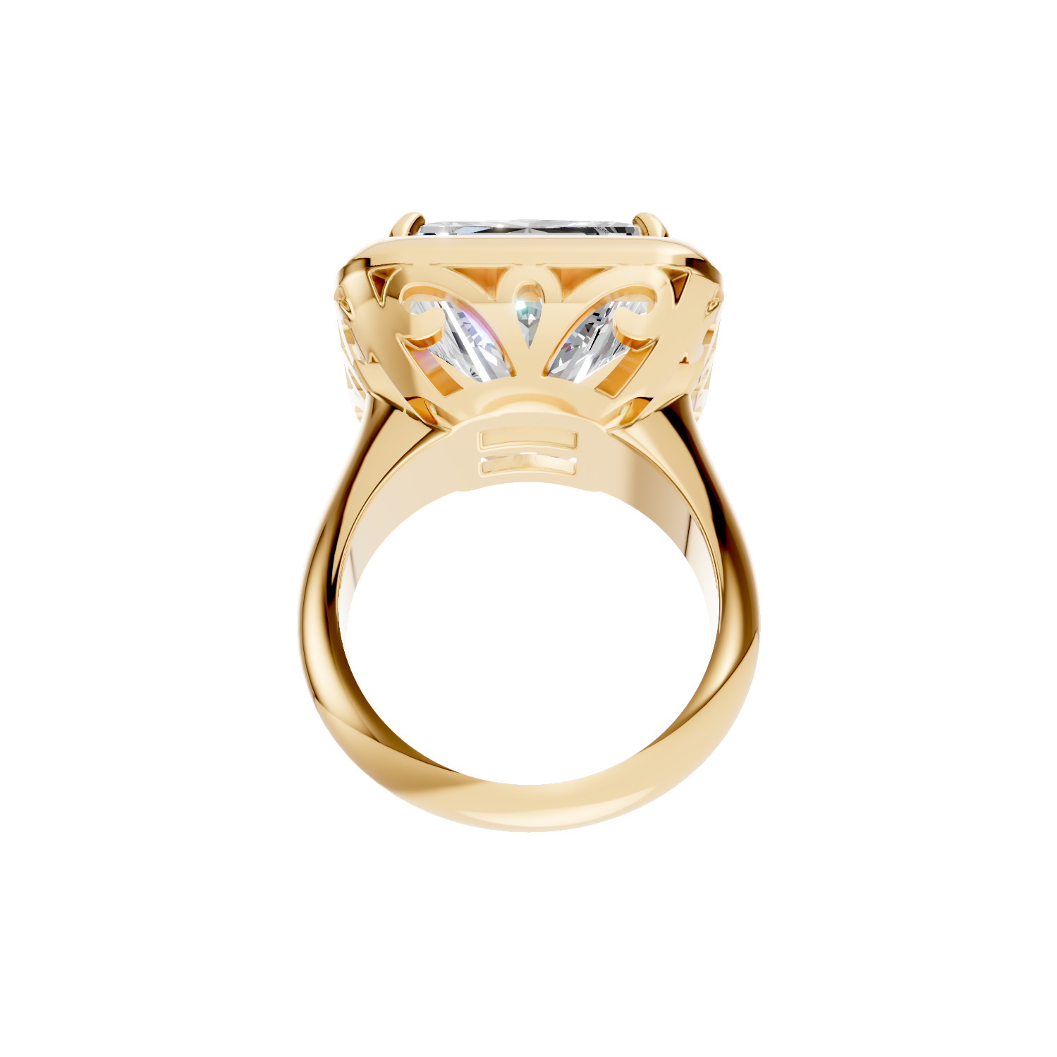 Princess Diamond Ring 3D print model_4