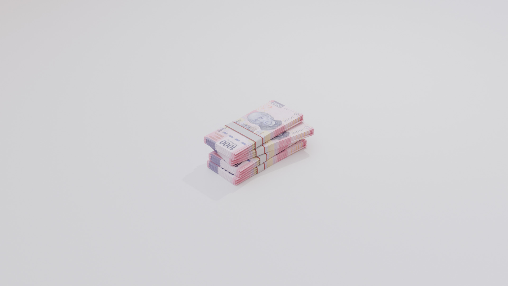 1000 Mexican Peso Currency Low-poly 3D model_1
