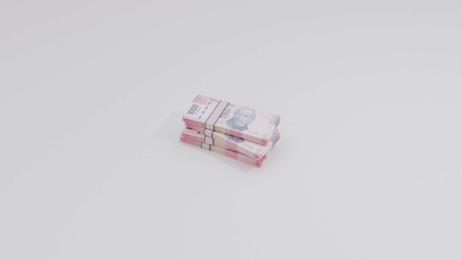 1000 Mexican Peso Currency Low-poly 3D model_5