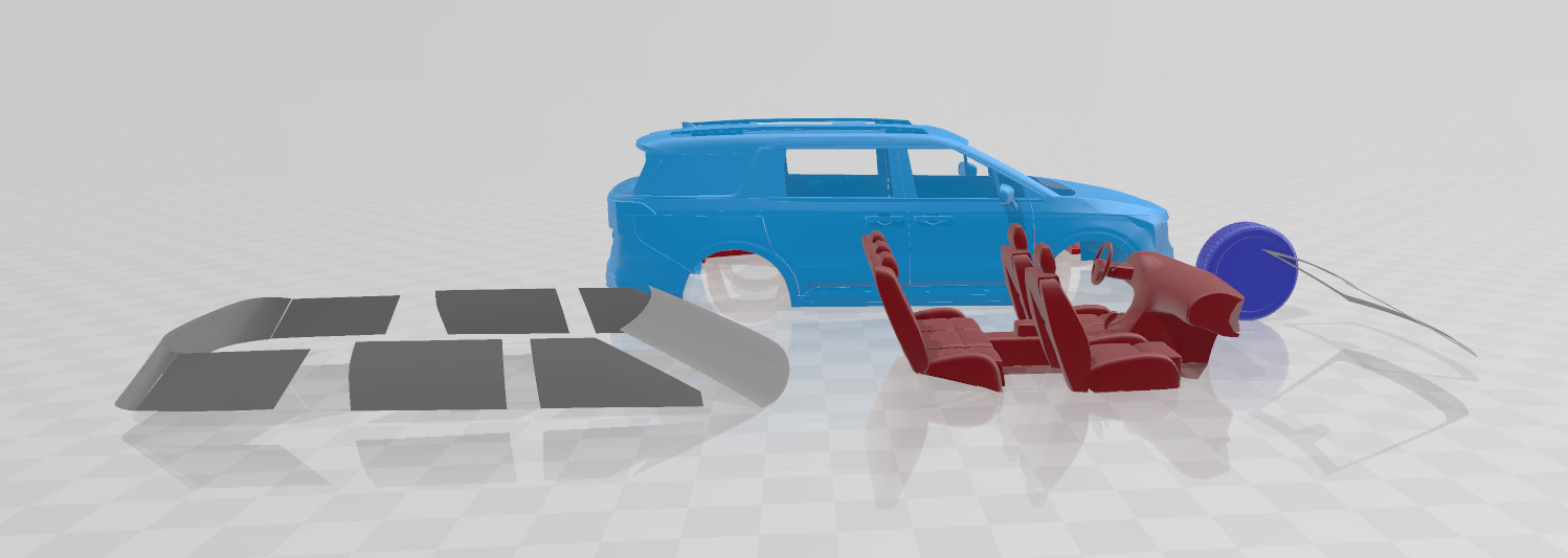 Kia Carnival 2025 - 3D Printable Model in Separate Parts 3D print model_6