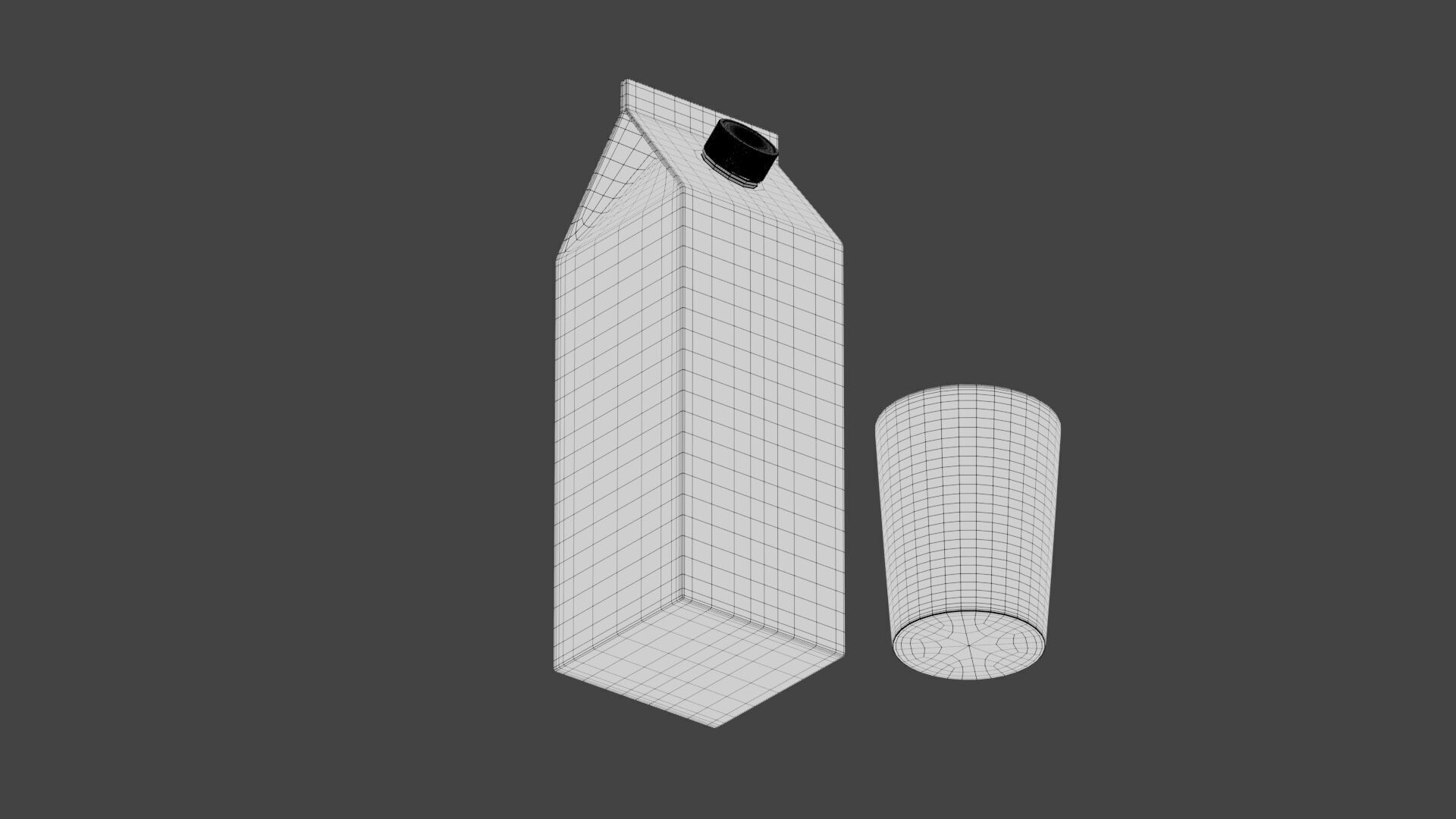 Realistic Orange Juice Carton and Glass 3D Model 3D model_4
