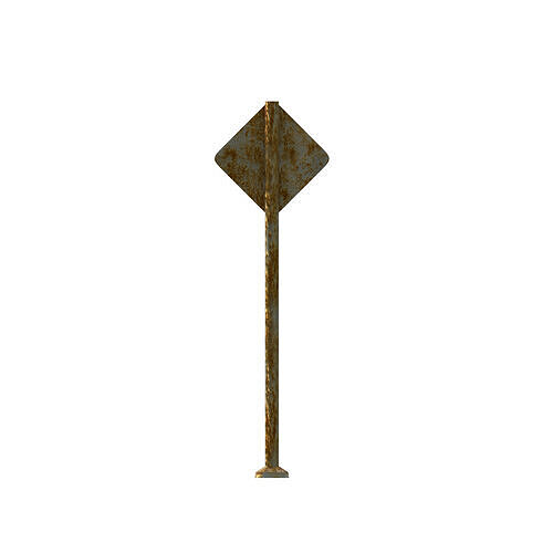 Falling Rocks In Roads Area Warning 3D model 6