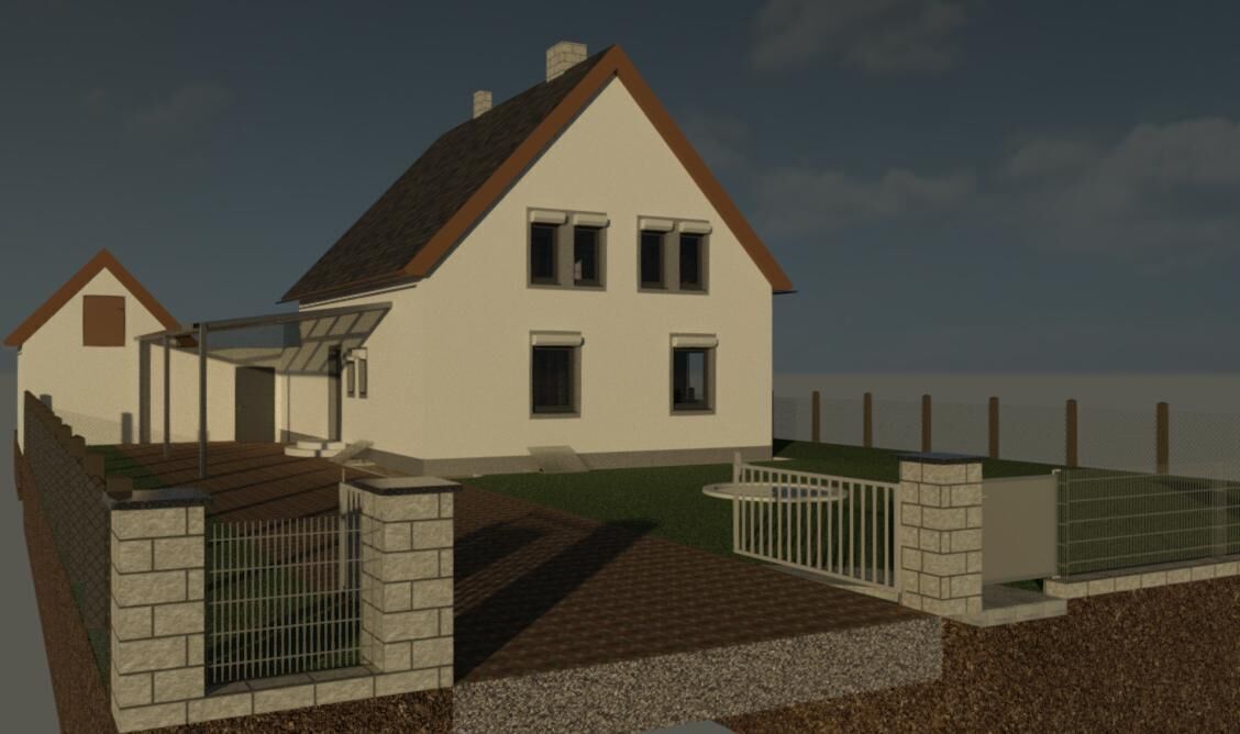 Deutsches Einfamilienhaus mit Garten single-family house German 3D model_6