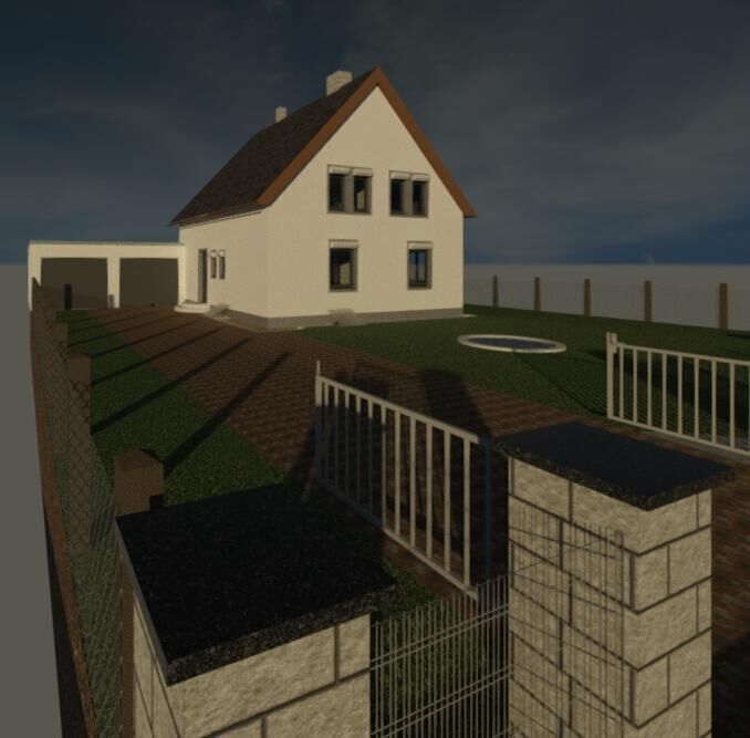 Deutsches Einfamilienhaus mit Garten single-family house German 3D model_4