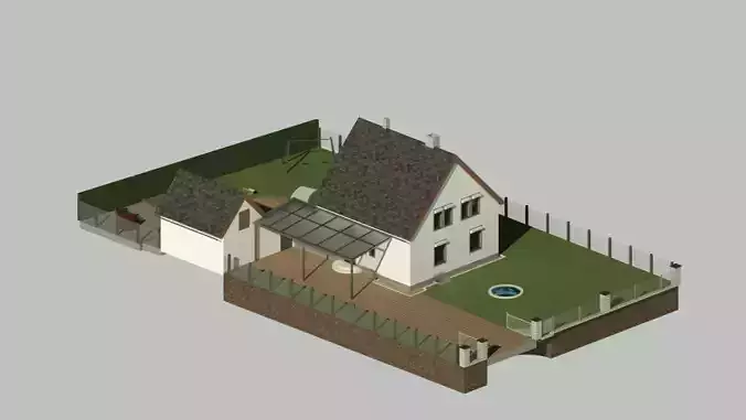 Deutsches Einfamilienhaus mit Garten single-family house German