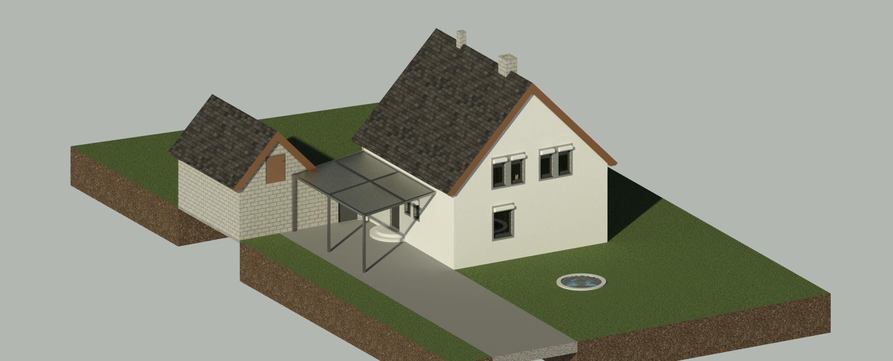 Deutsches Einfamilienhaus mit Garten single-family house German 3D model_5