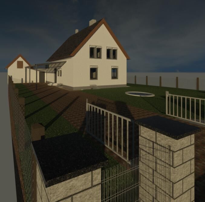 Deutsches Einfamilienhaus mit Garten single-family house German 3D model_3