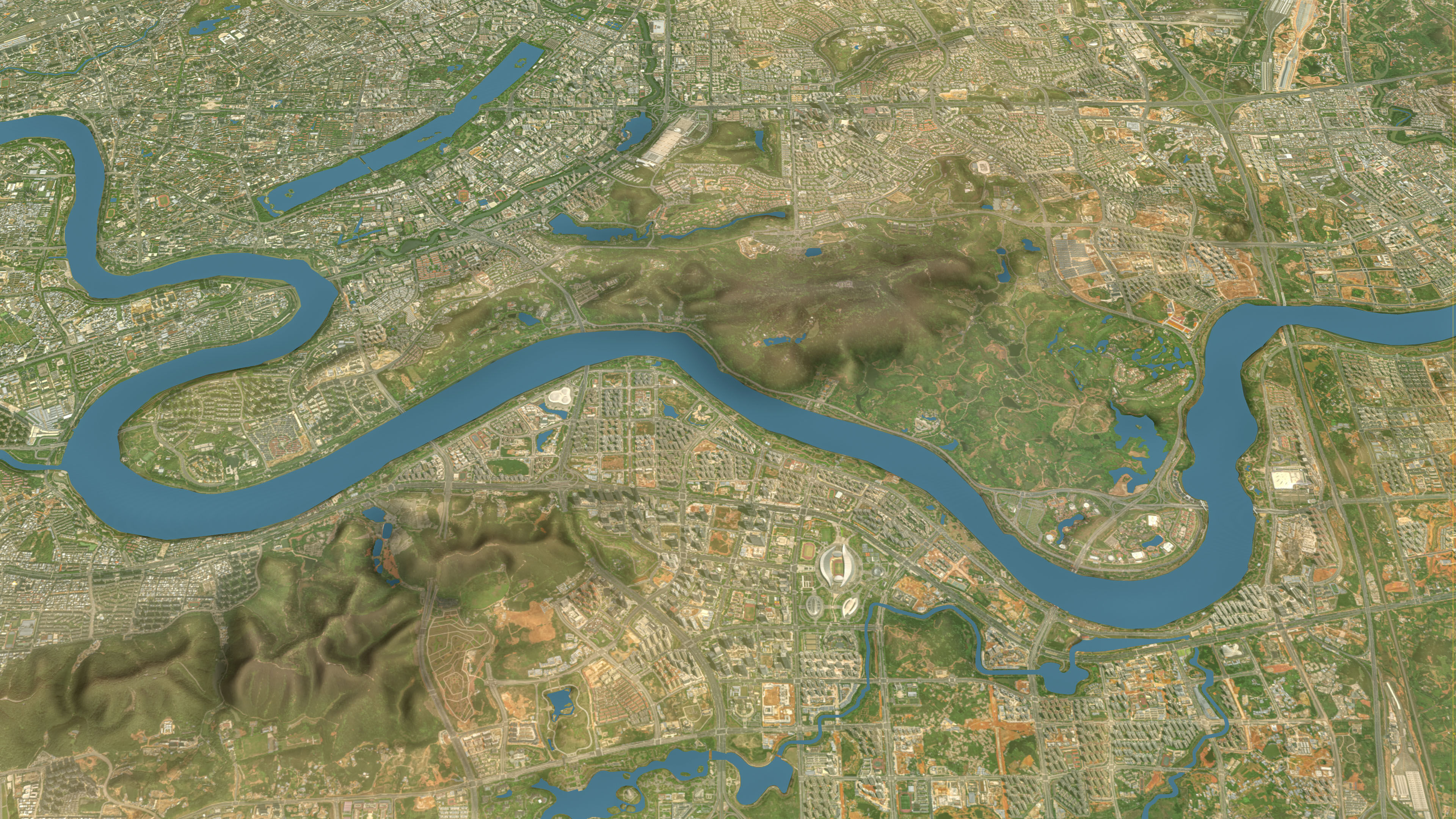 Nanning - Topography Terrain Low-poly 3D model_1