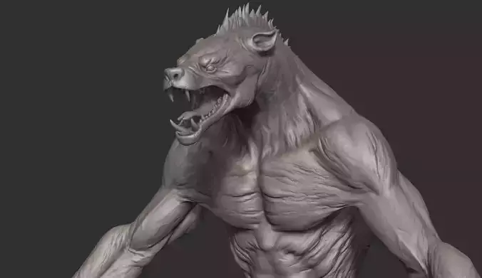 Highly Detailed Werewolf Sculpt 3D model
