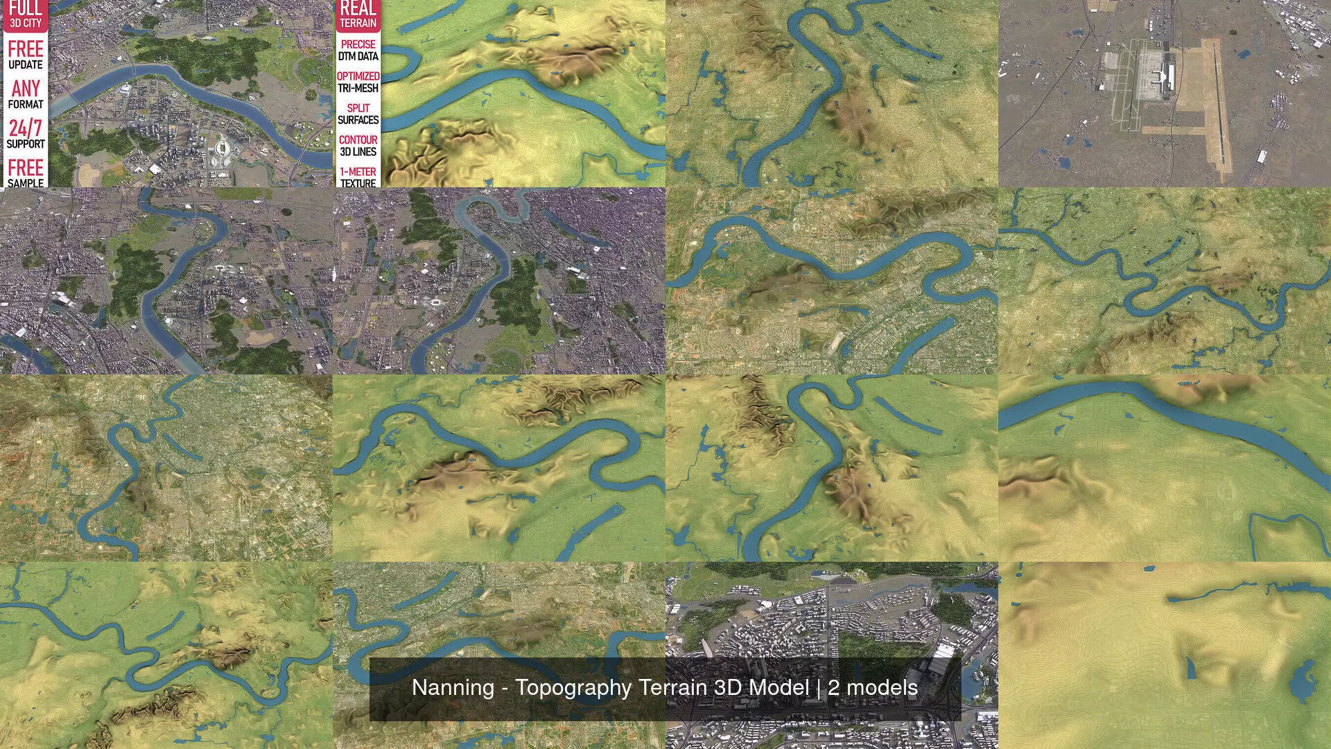 Nanning - Topography Terrain 3D Model 3D Model Collection_1