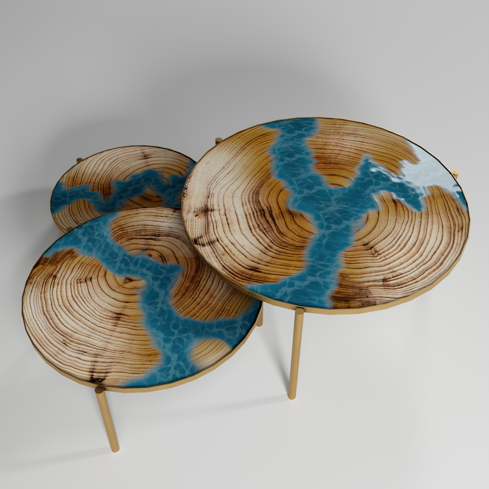 Coffee Table Island Low-poly 3D model_5