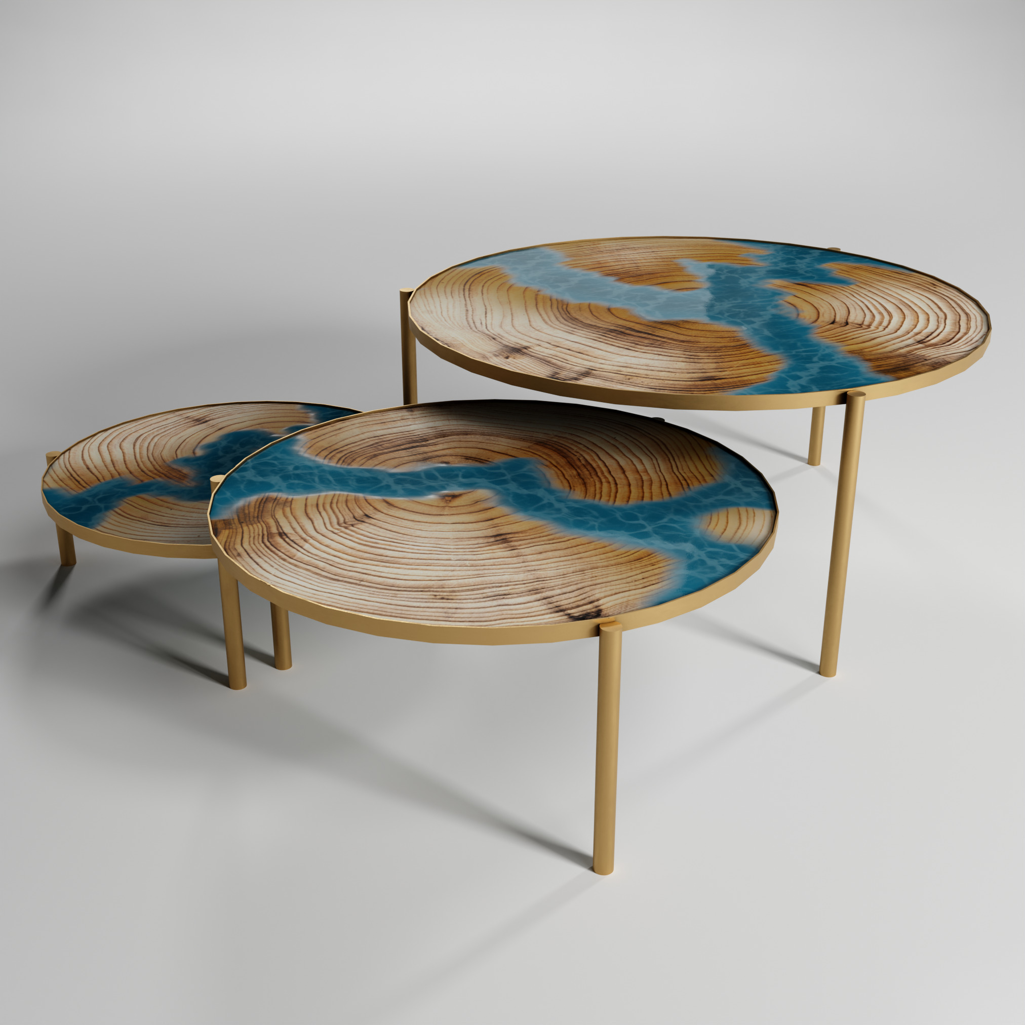 Coffee Table Island Low-poly 3D model_6