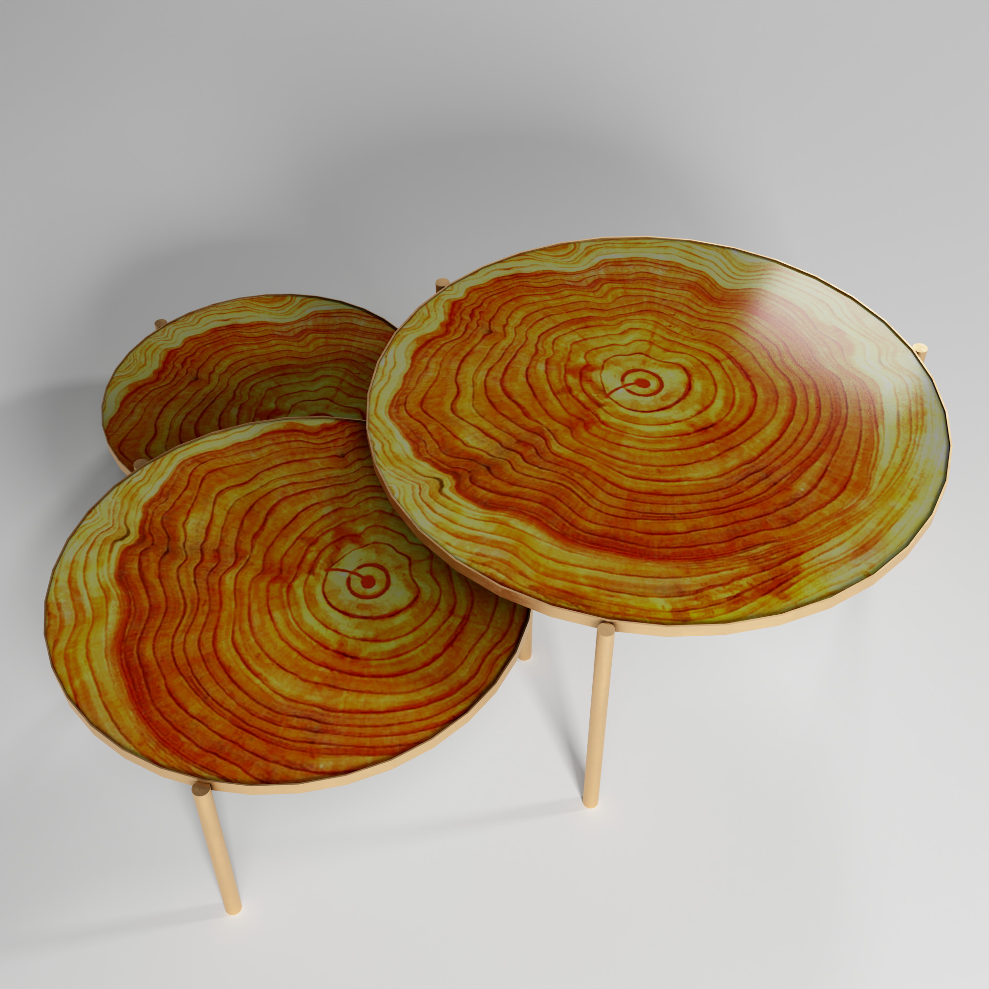 Coffee Table Island Low-poly 3D model_4