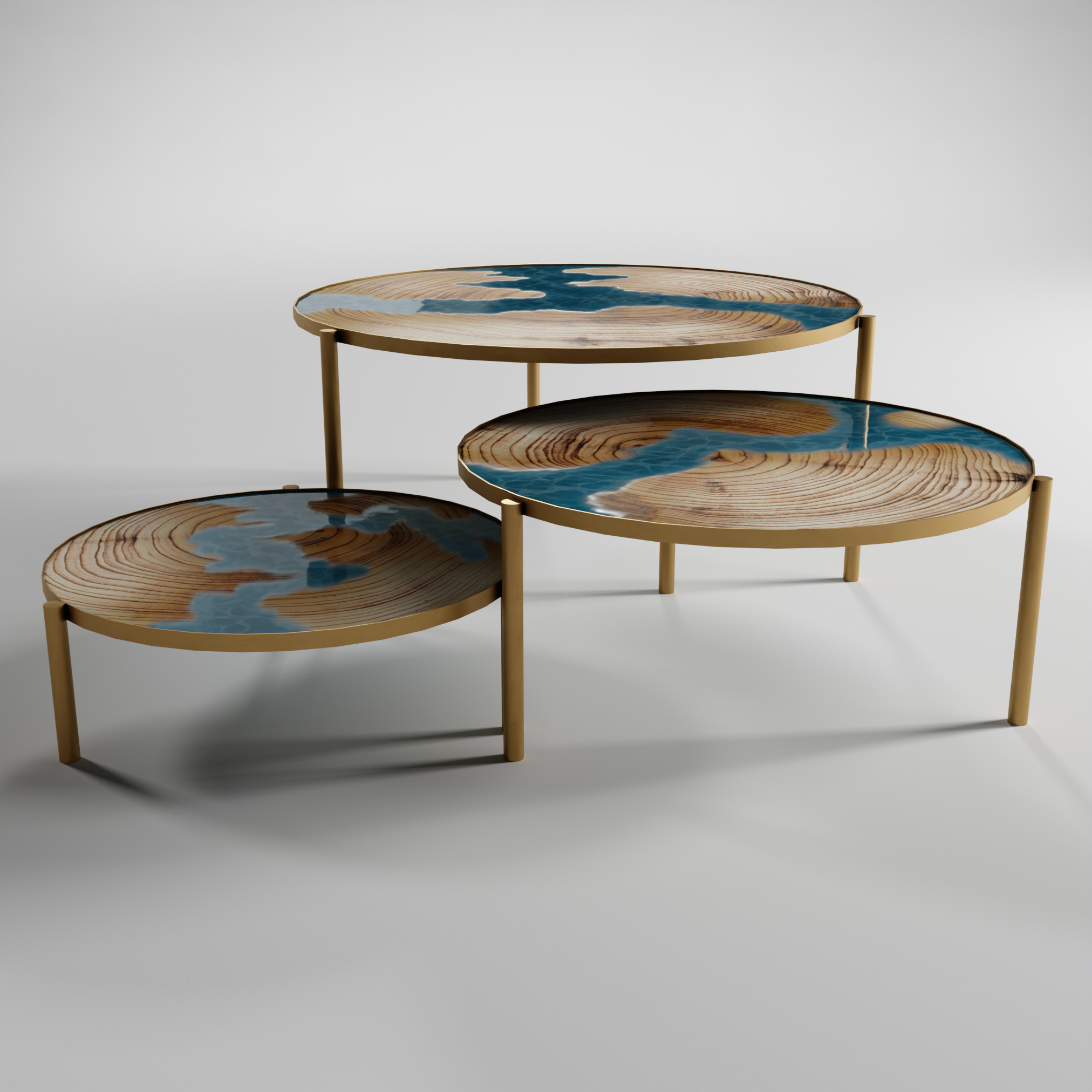 Coffee Table Island Low-poly 3D model_7