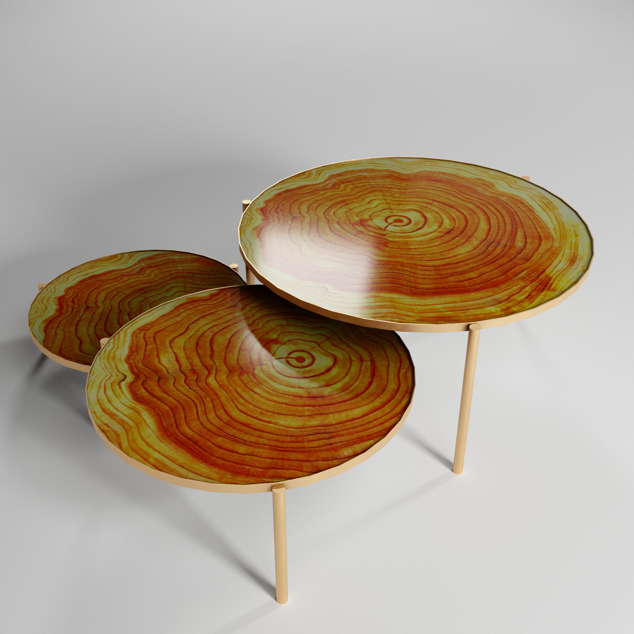 Coffee Table Island Low-poly 3D model_3