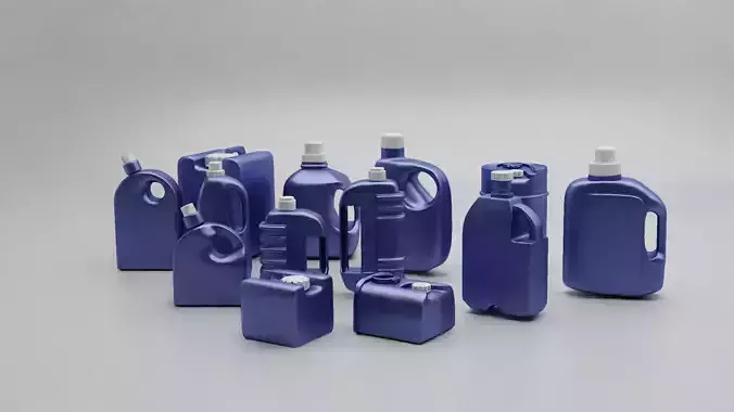 Plastic Detergent and Chemical Bottle Collection - Low Poly Pack