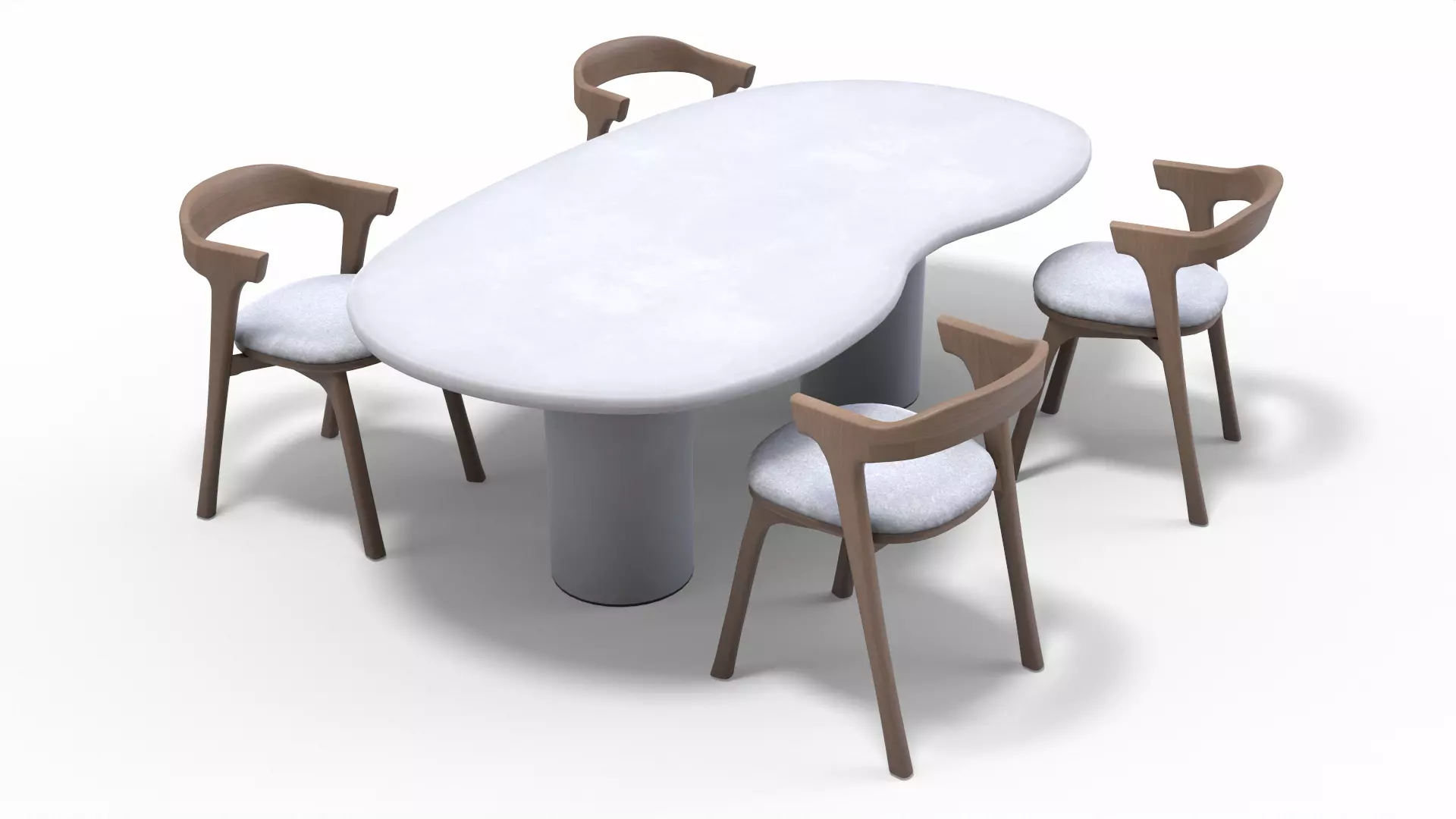 Modern Dining Table Low-poly 3D model_0