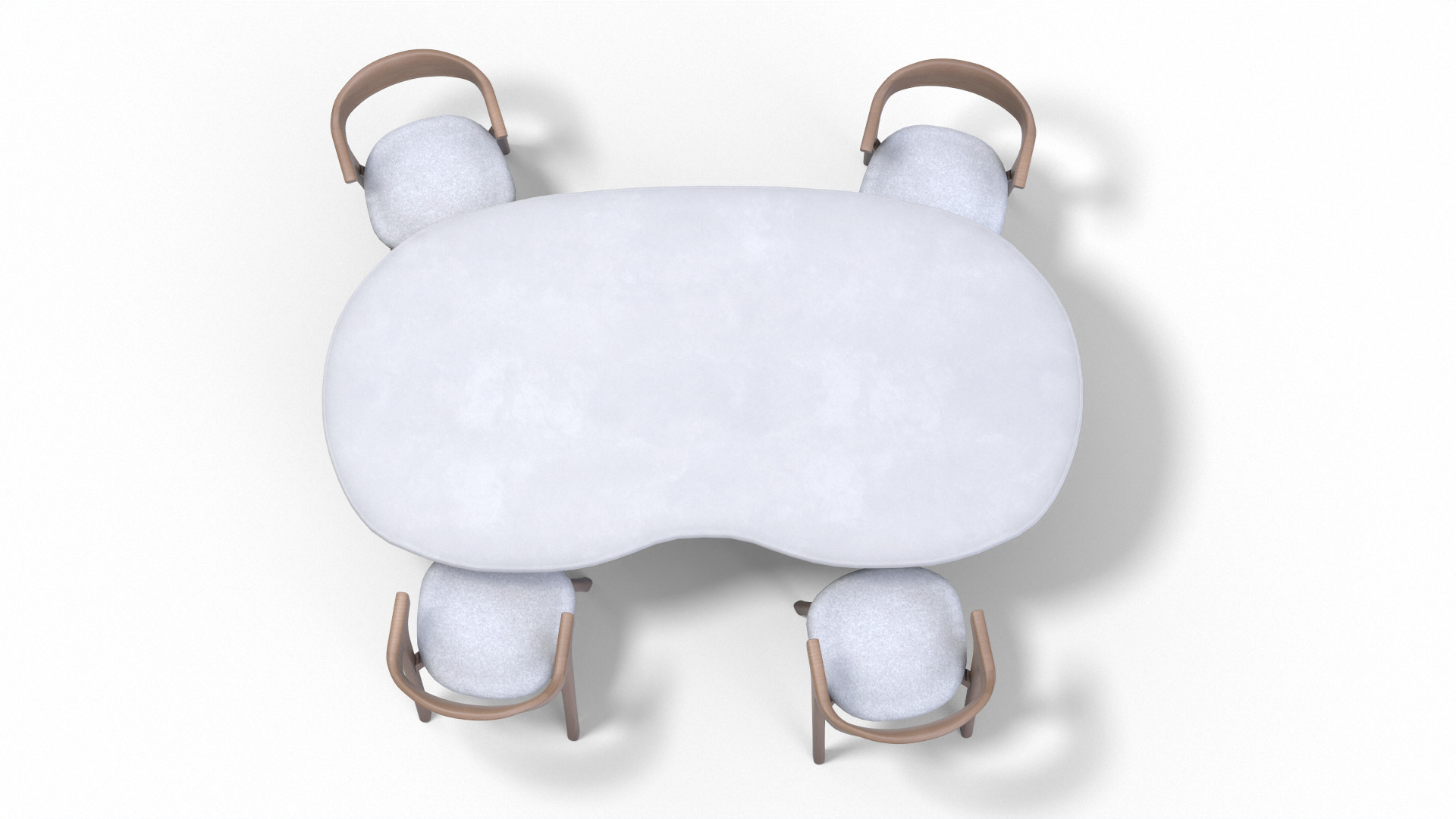 Modern Dining Table Low-poly 3D model_2