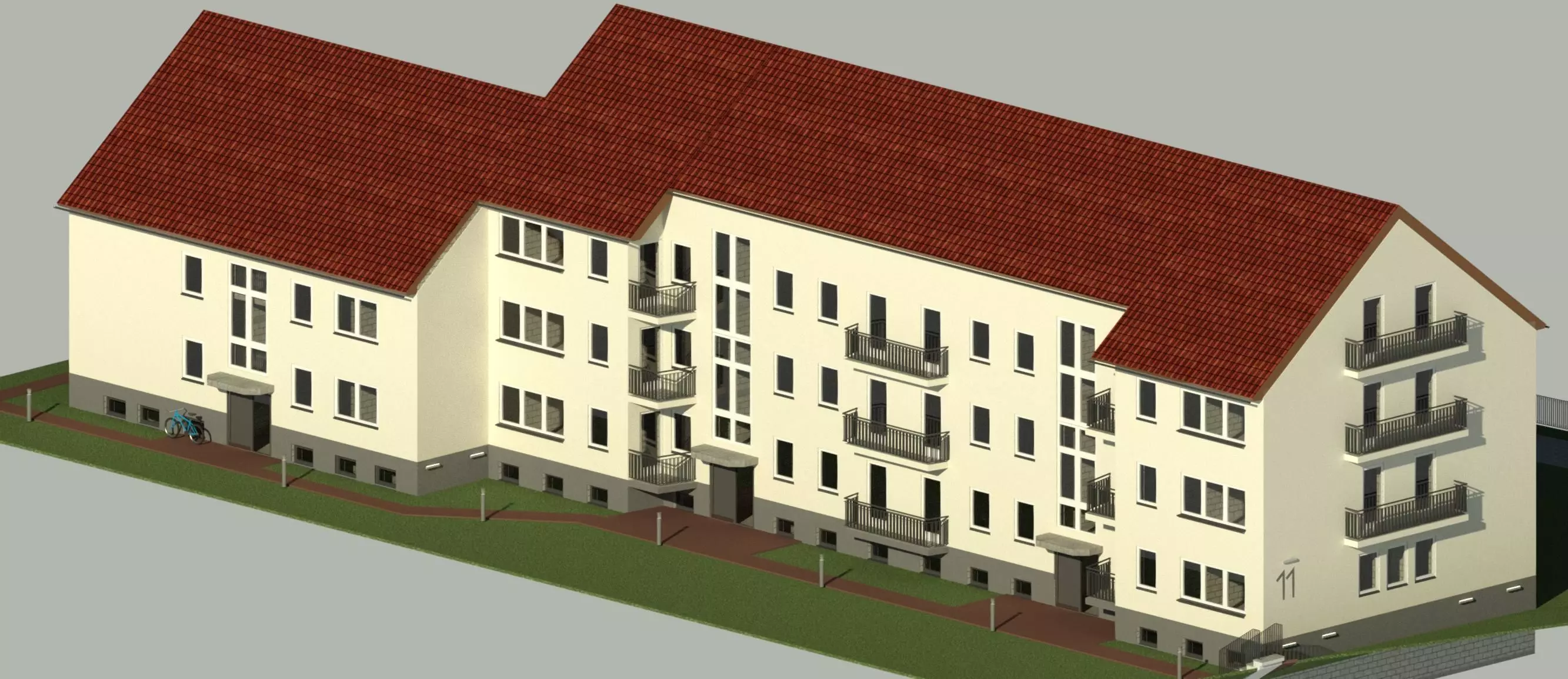 Deutsches Mehrfamilienhaus German apartment house 3D model_0