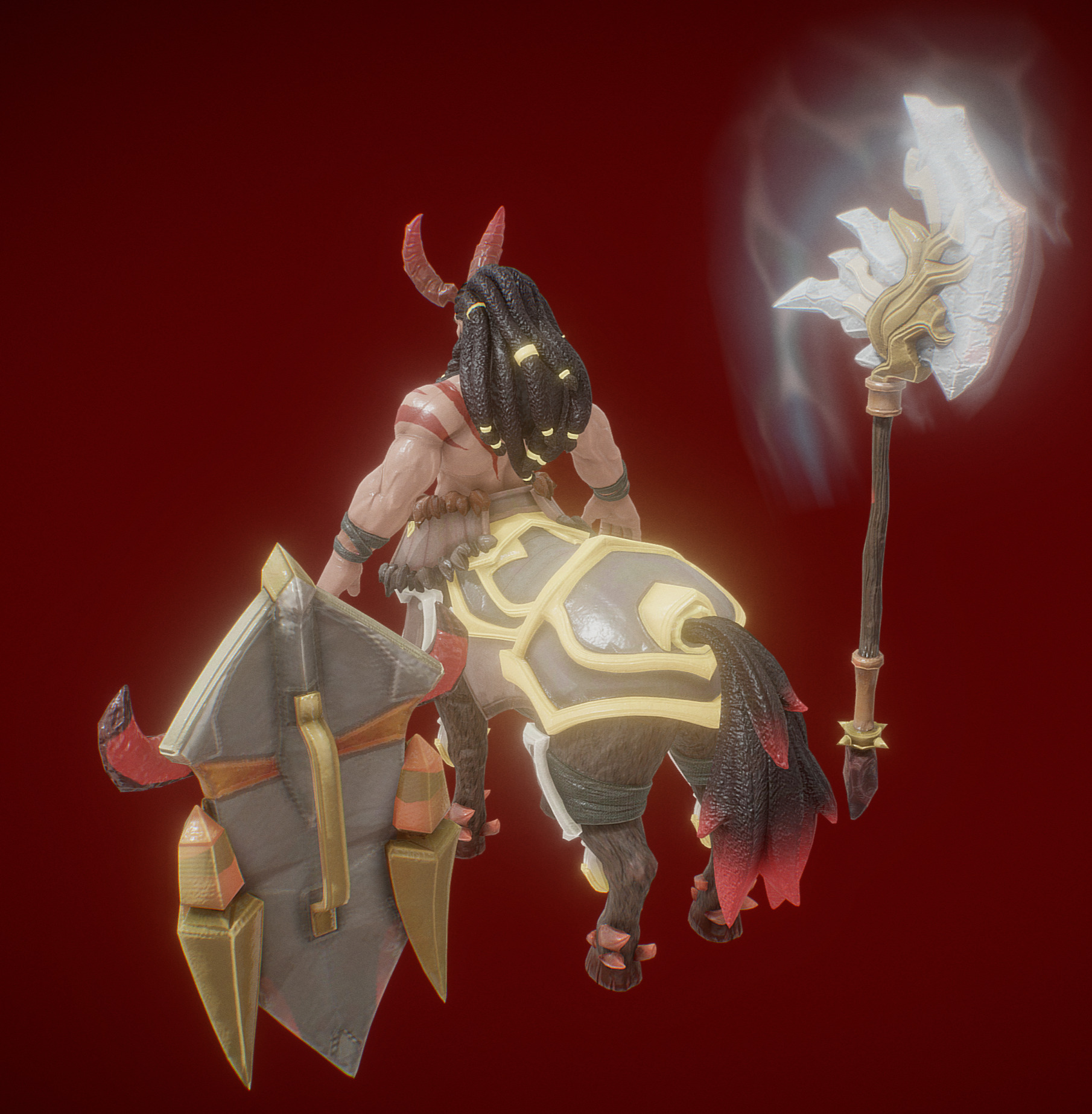 axe Centaure Low-poly 3D model_1
