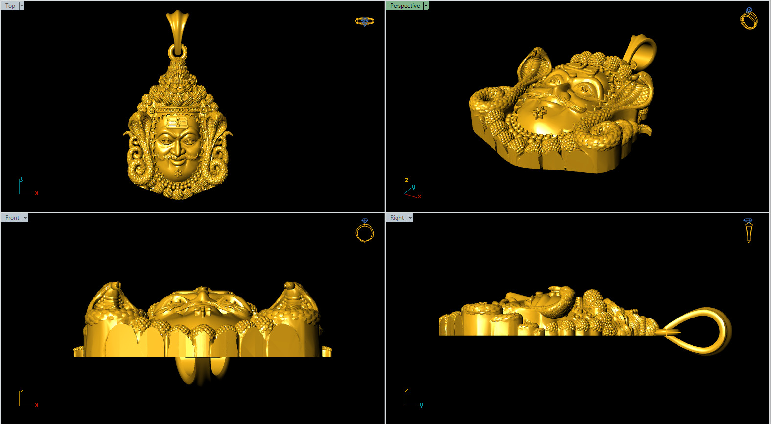 Mahakal pendant 3Dprint file-2 3D print model_2