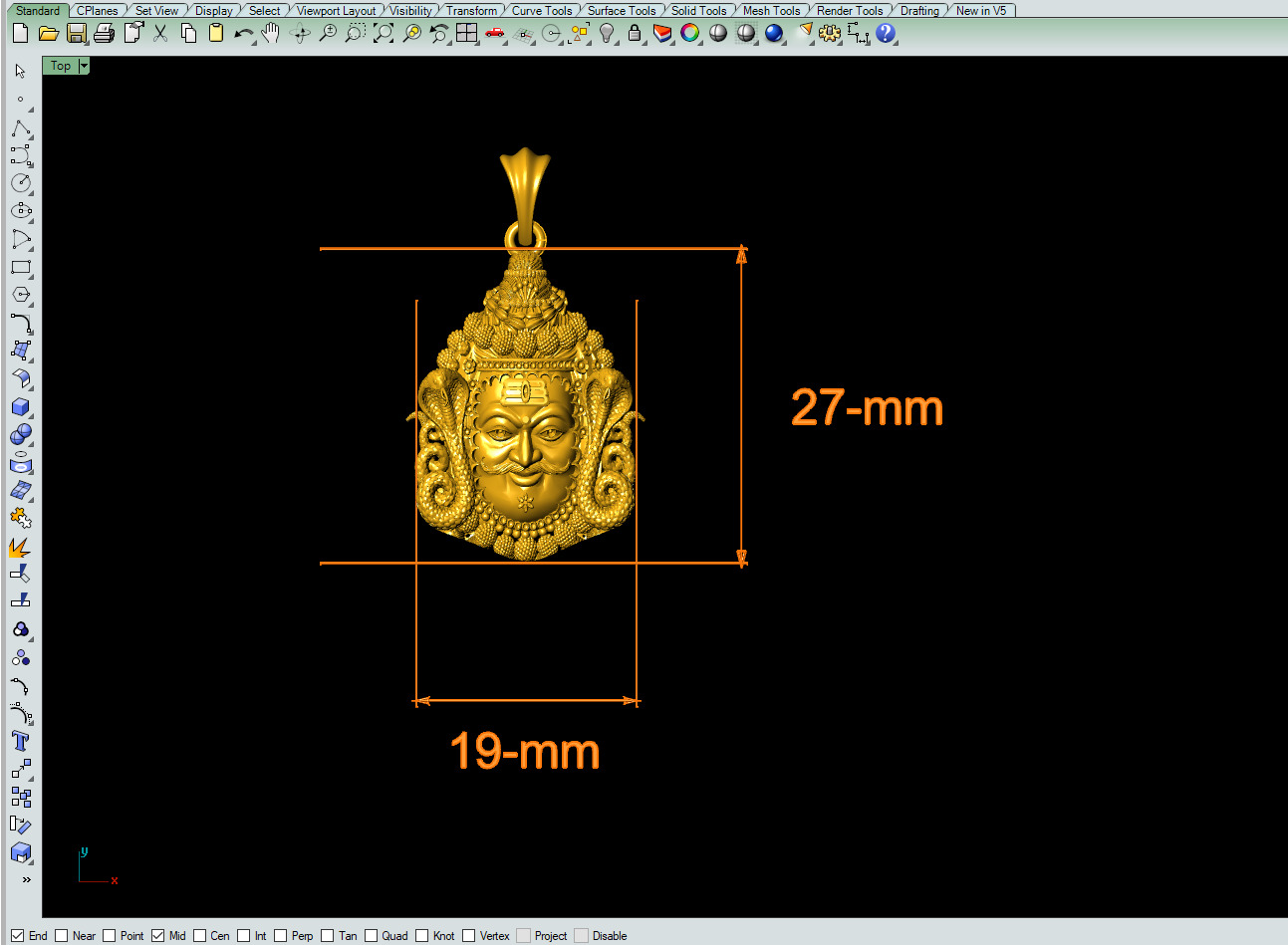Mahakal pendant 3Dprint file-2 3D print model_1