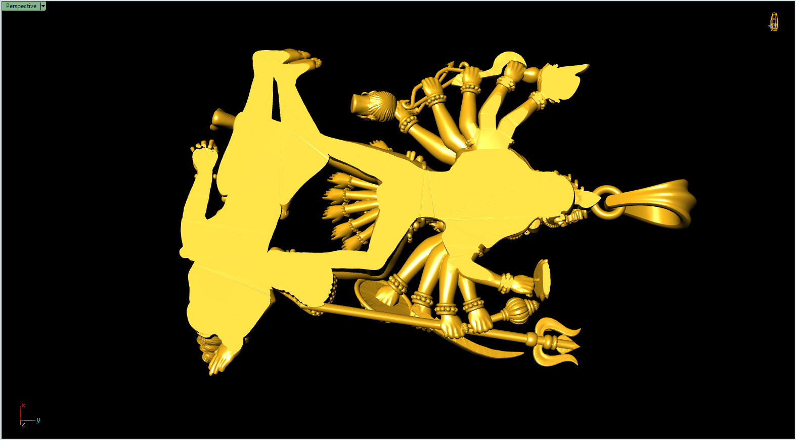 Kali Mata Pendant 3Dprint File-2 3D print model_6