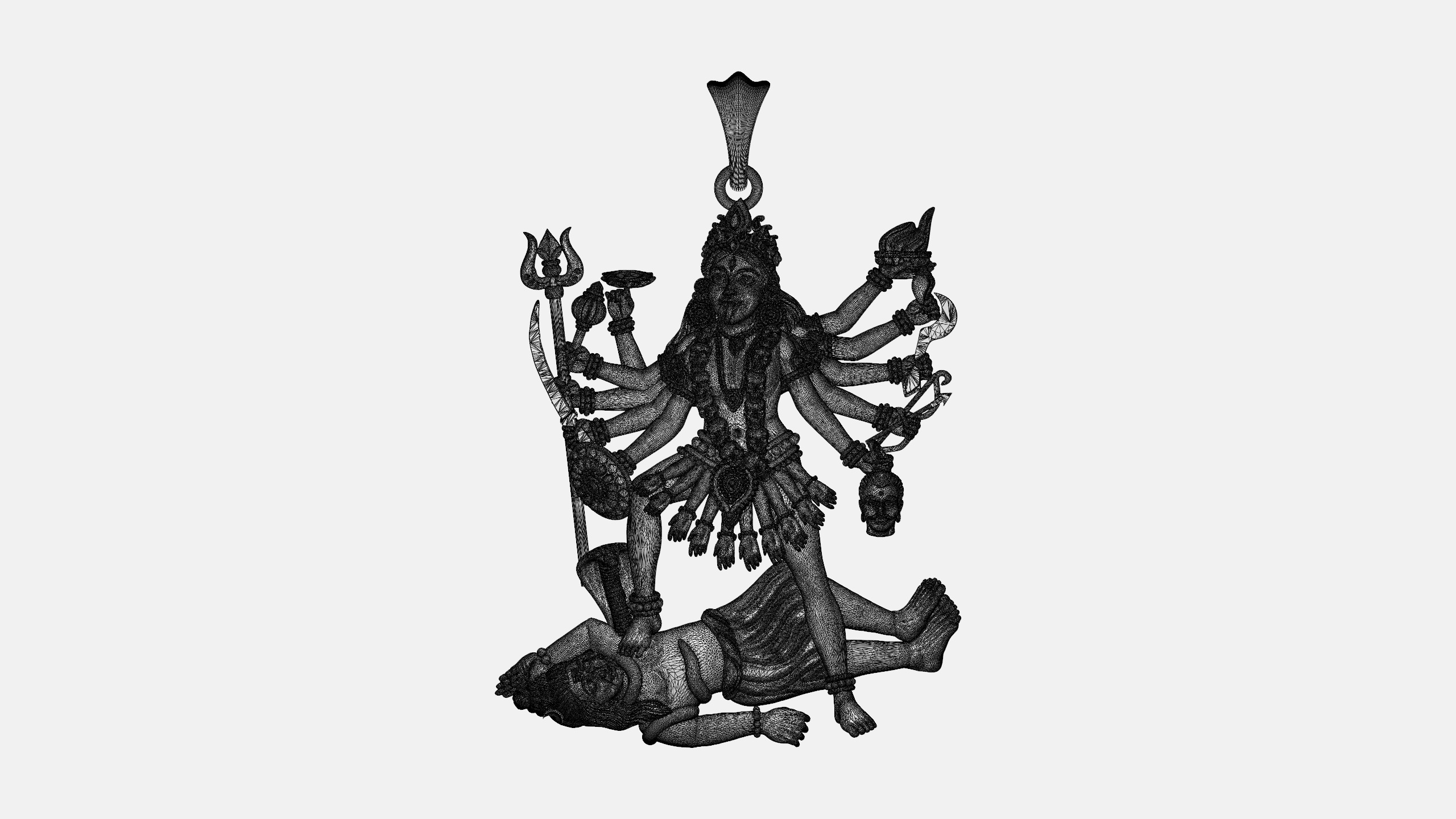 Kali Mata Pendant 3Dprint File-2 3D print model_1