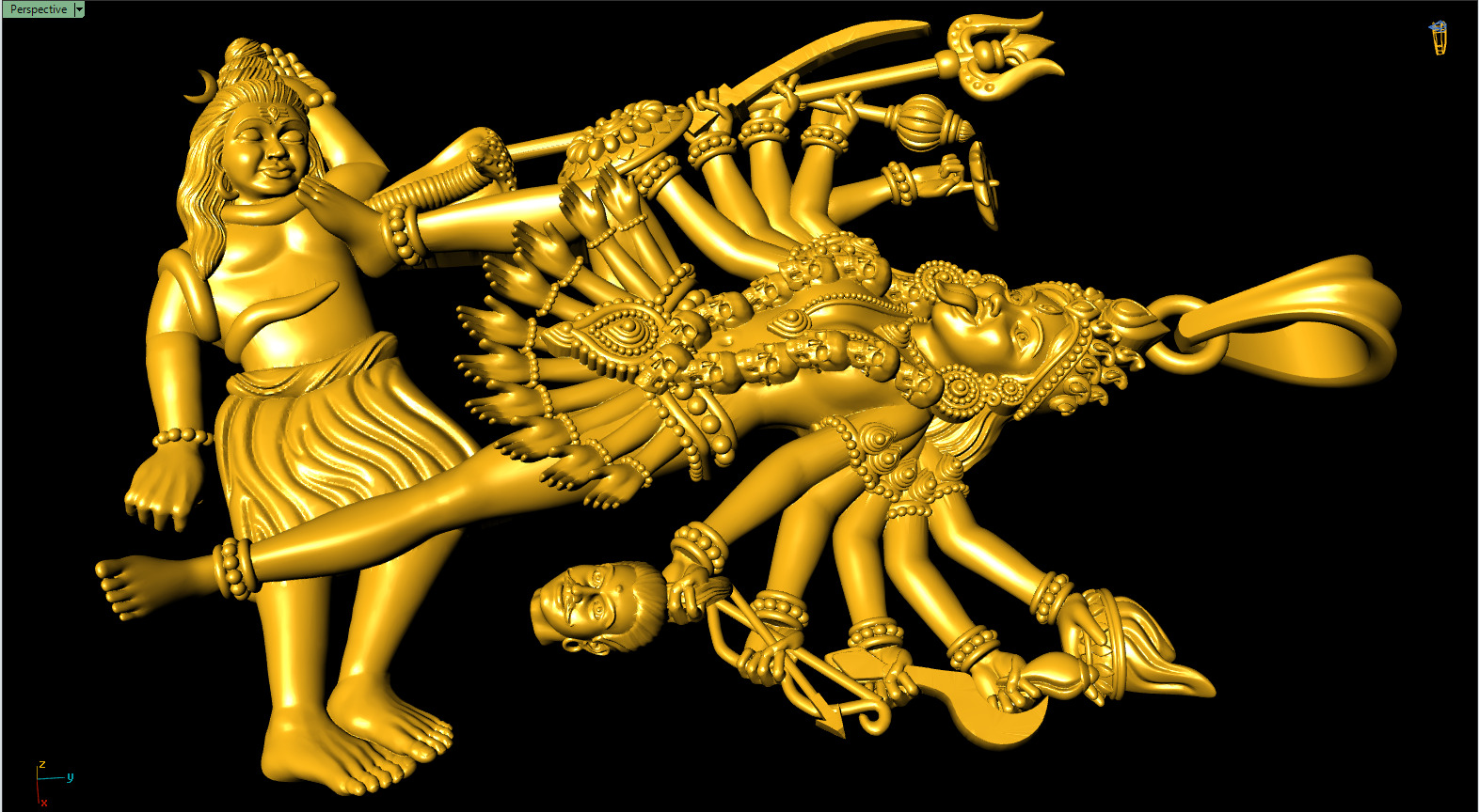 Kali Mata Pendant 3Dprint File-2 3D print model_7