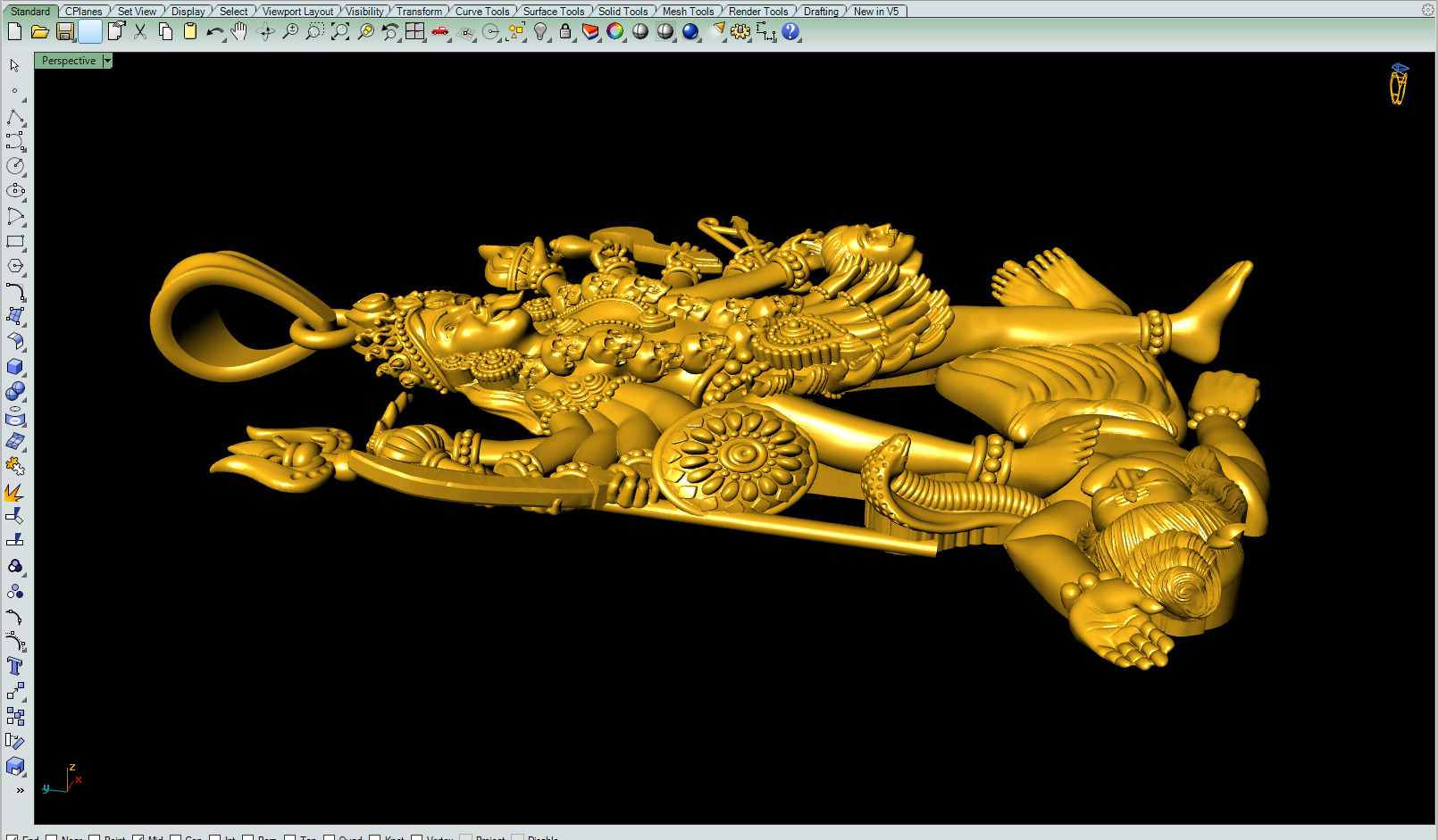 Kali Mata Pendant 3Dprint File-2 3D print model_8