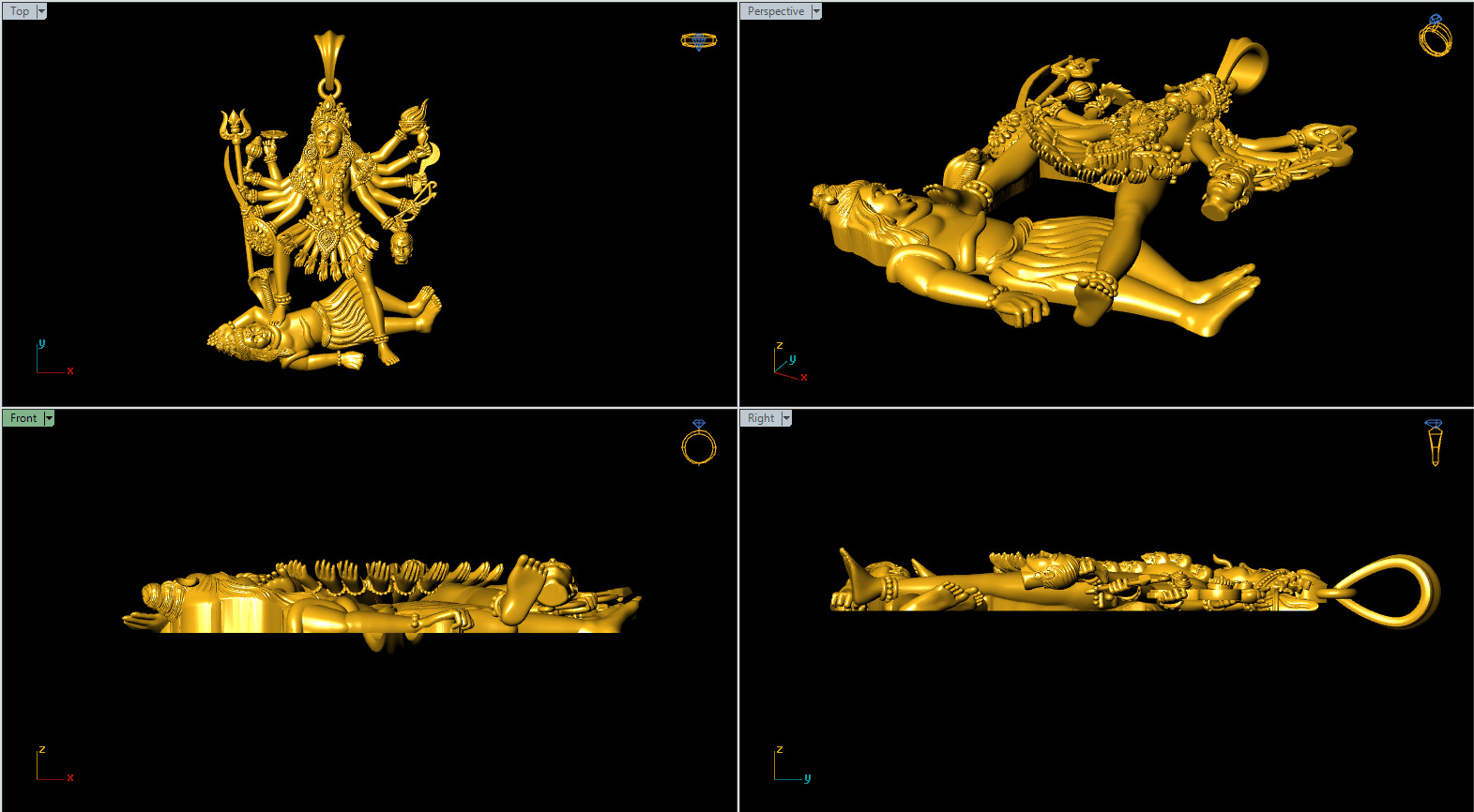 Kali Mata Pendant 3Dprint File-2 3D print model_4