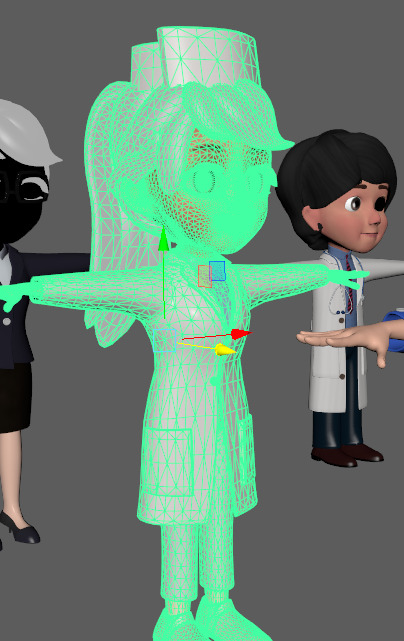 Stylish social personnel Low-poly 3D model_8