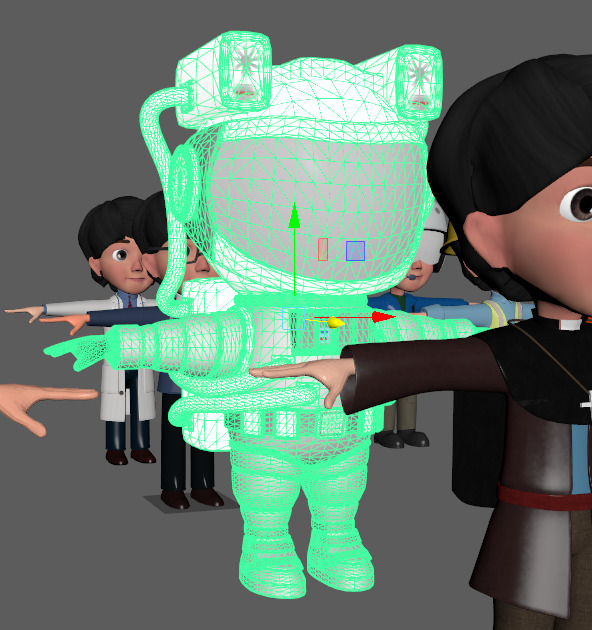 Stylish social personnel Low-poly 3D model_7