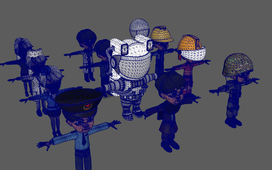 Stylish social personnel Low-poly 3D model_9