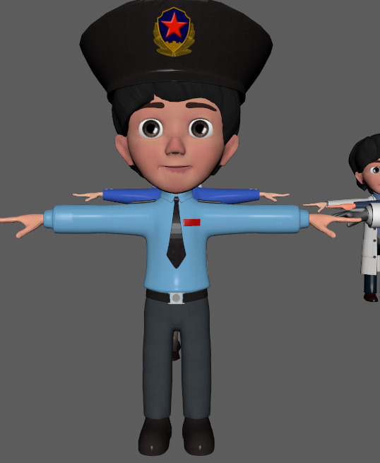 Stylish social personnel Low-poly 3D model_3