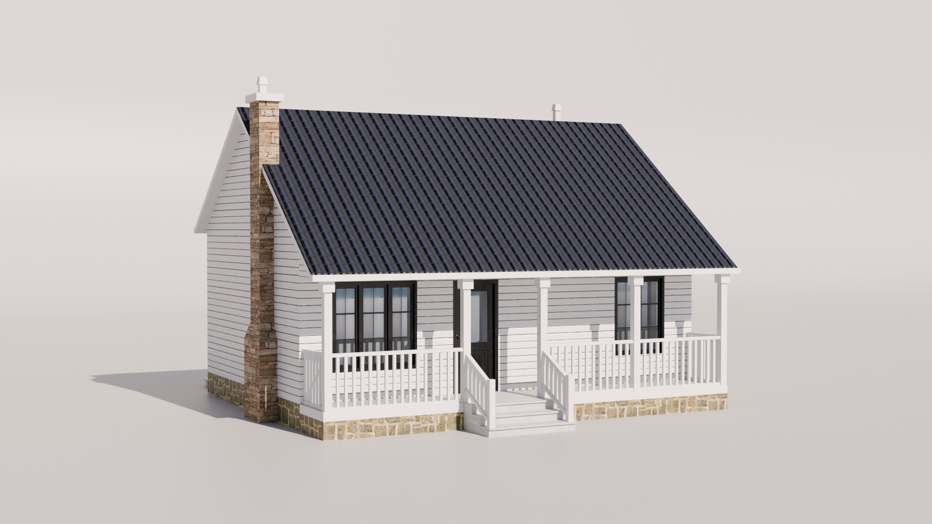Cottage Houses Collection 1 Low-poly 3D model_1