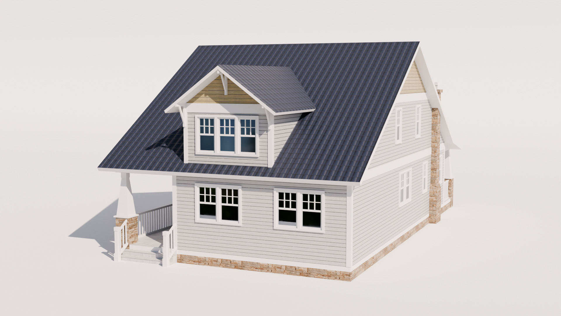 Cottage Houses Collection 1 Low-poly 3D model_25